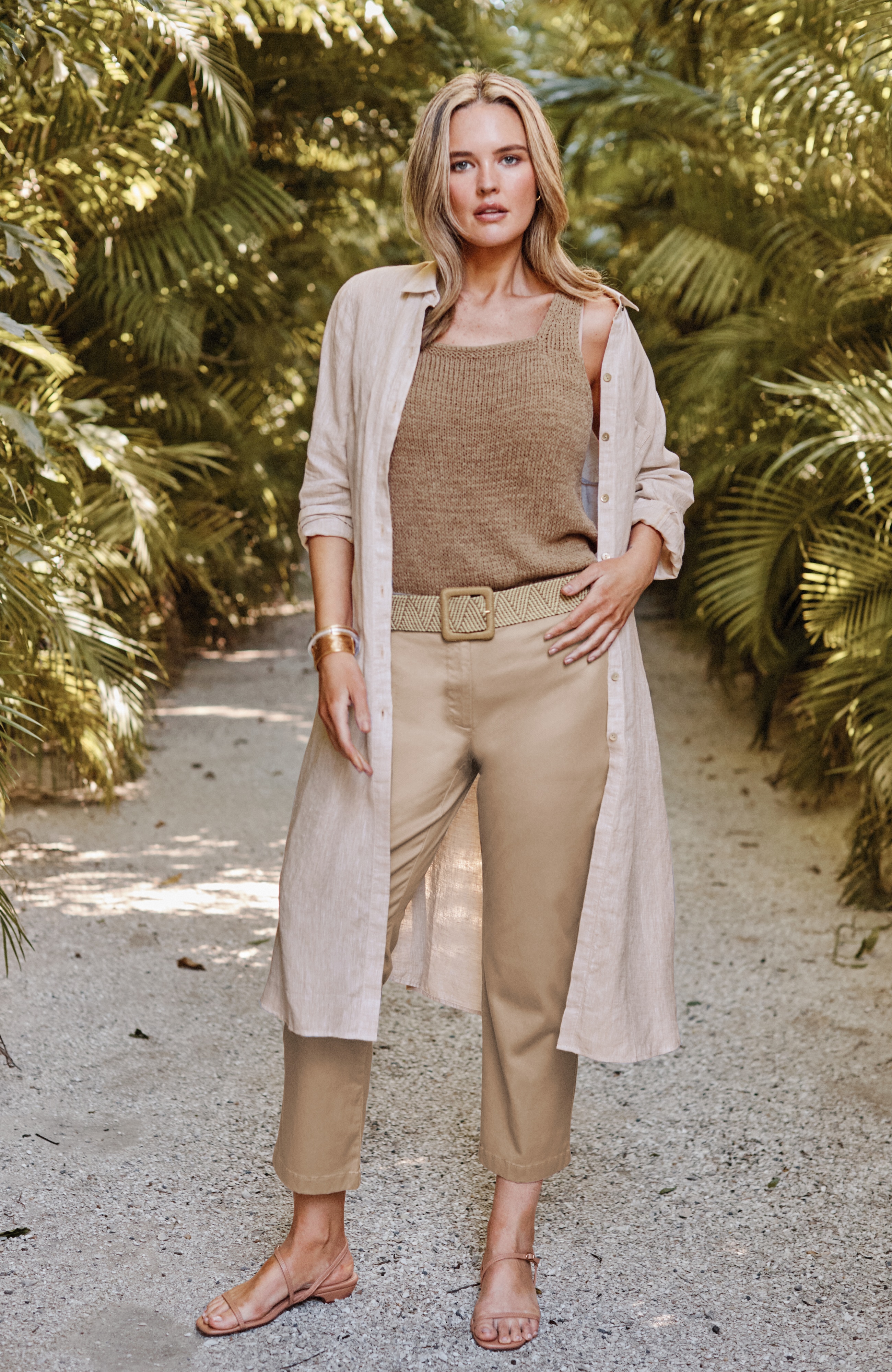 linen button-front duster