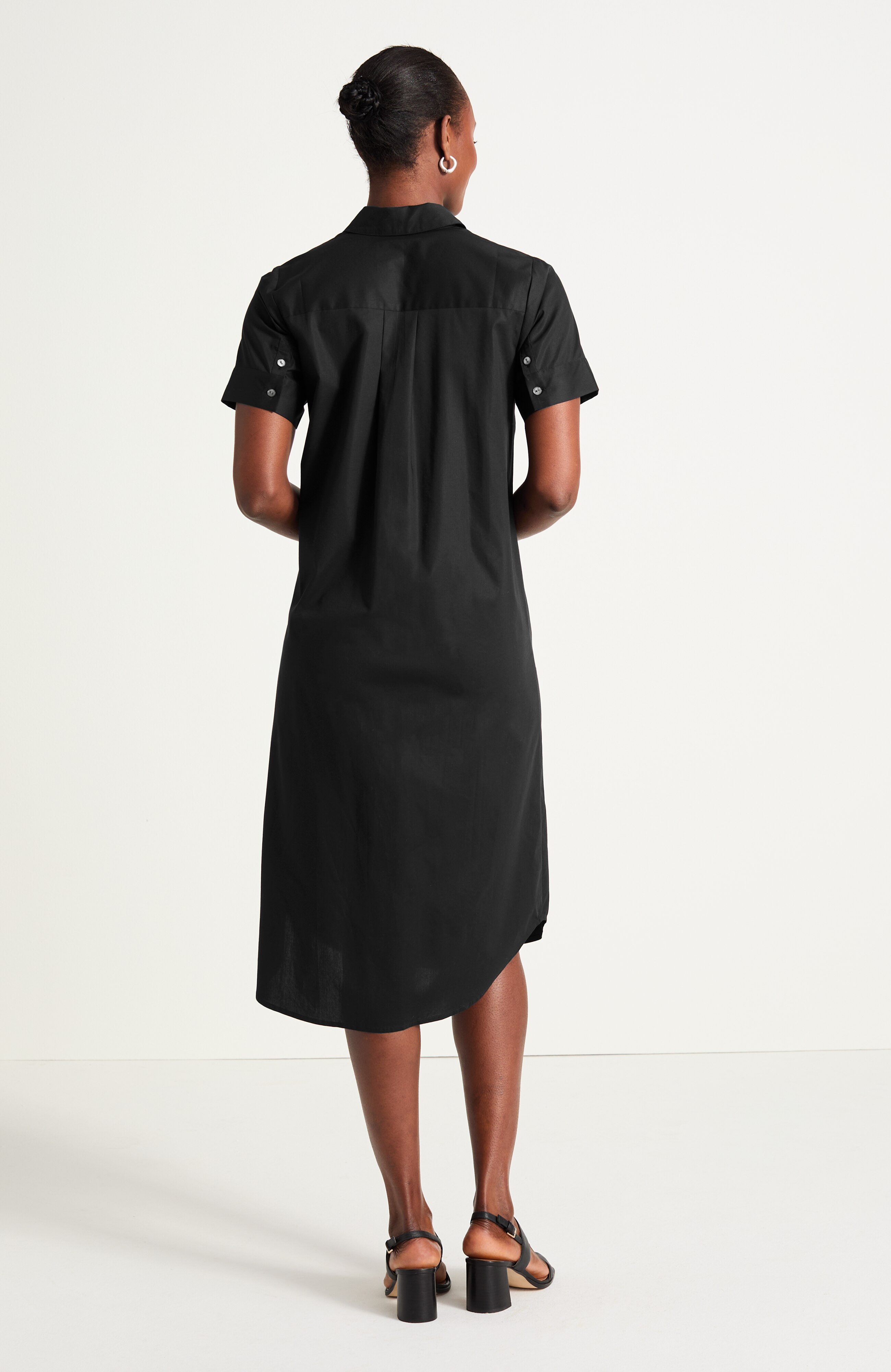 short-sleeve midi shirtdress
