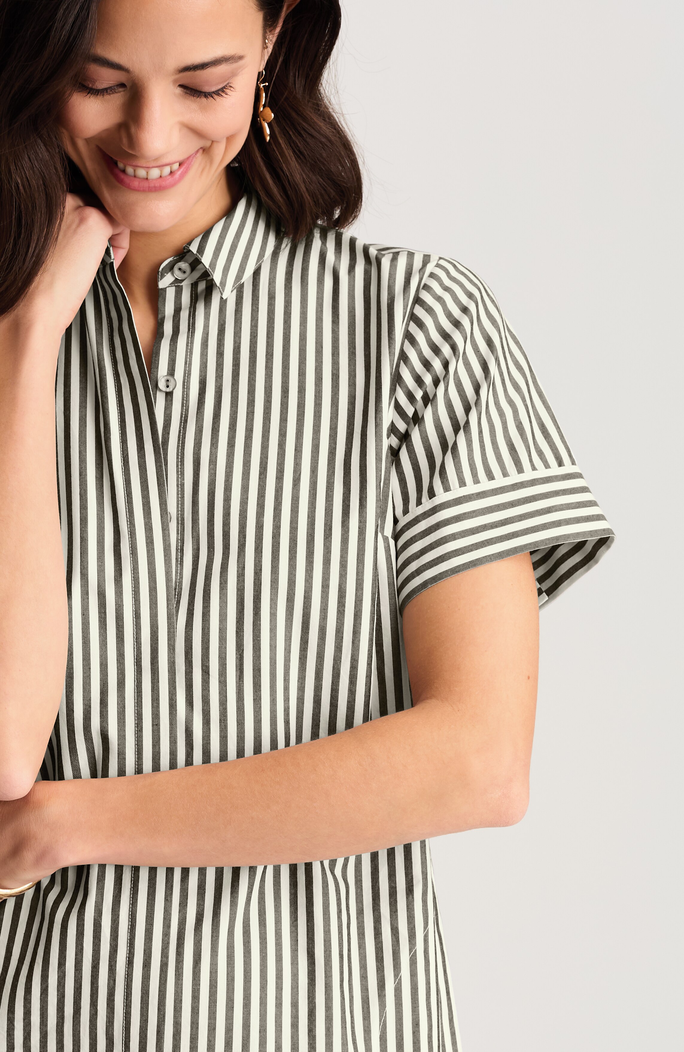 Short-Sleeve Midi Shirtdress | JJill