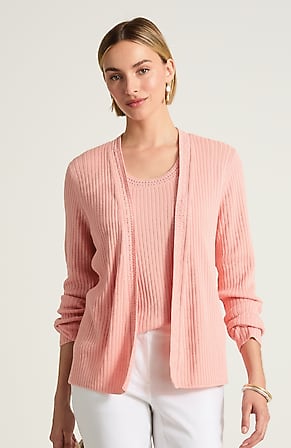 Image for Pointelle Open-Front Cardi