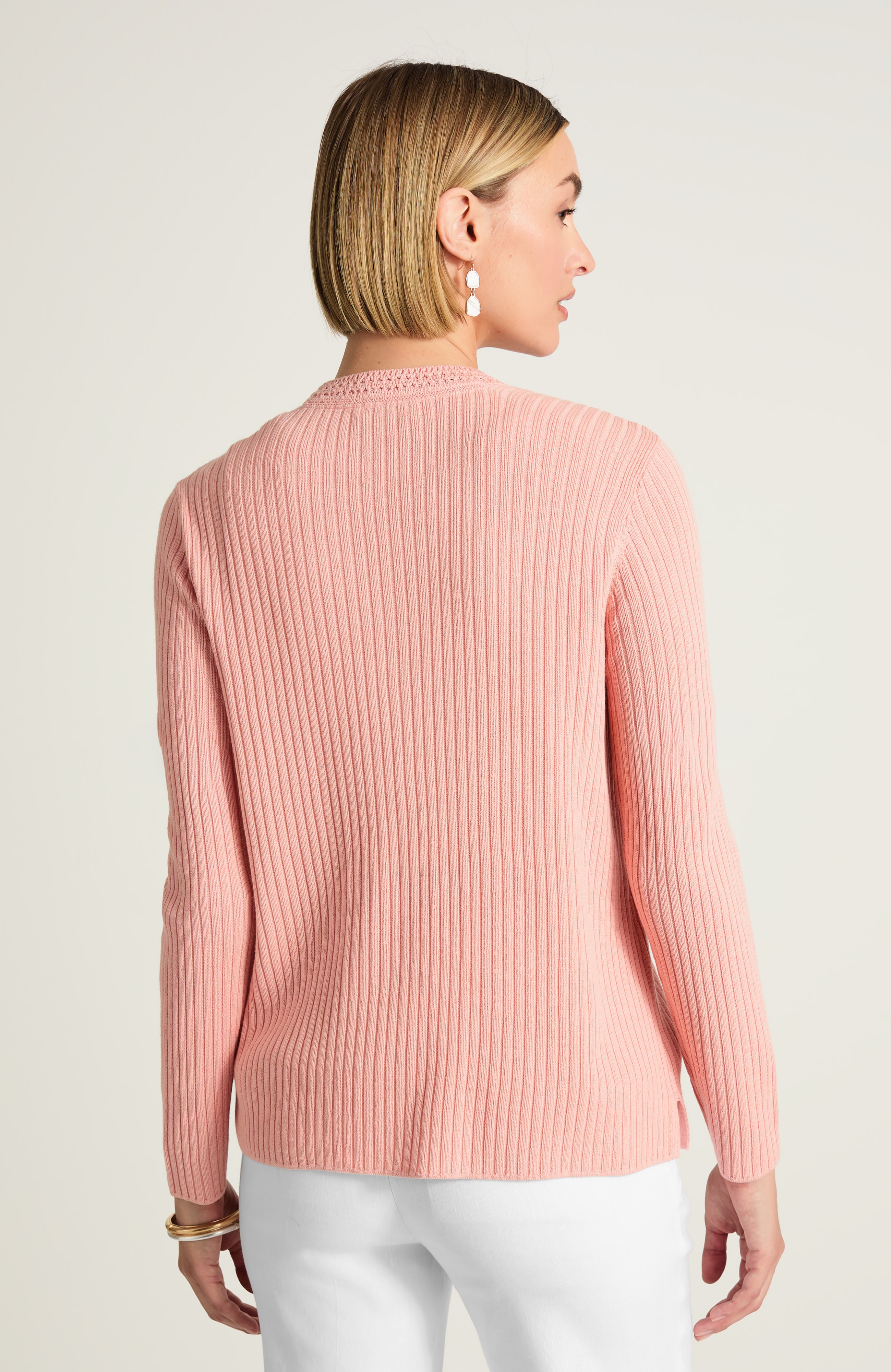 POINTELLE OPEN-FRONT CARDI | JJill