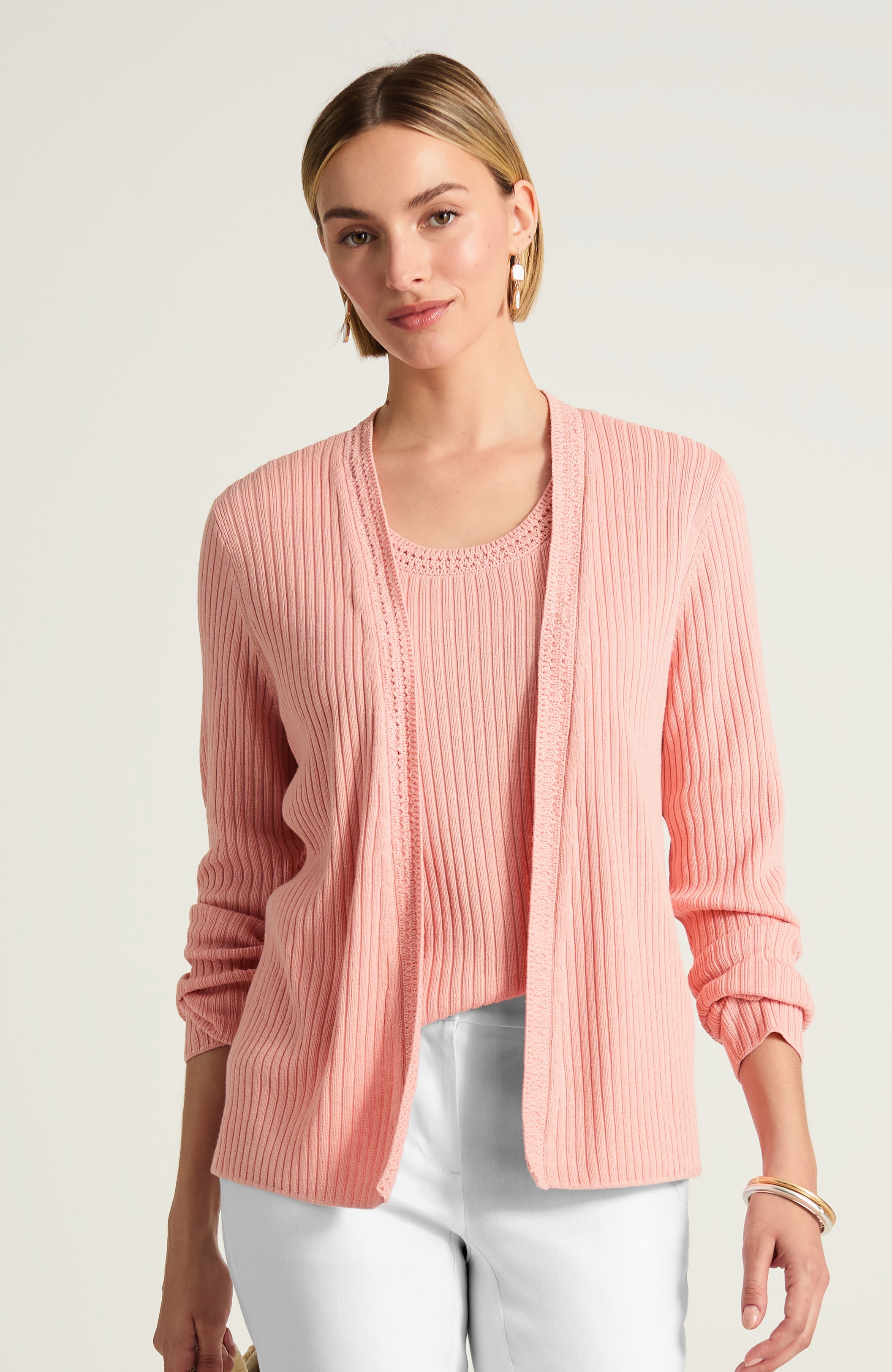Pointelle Open-Front Cardi | JJill