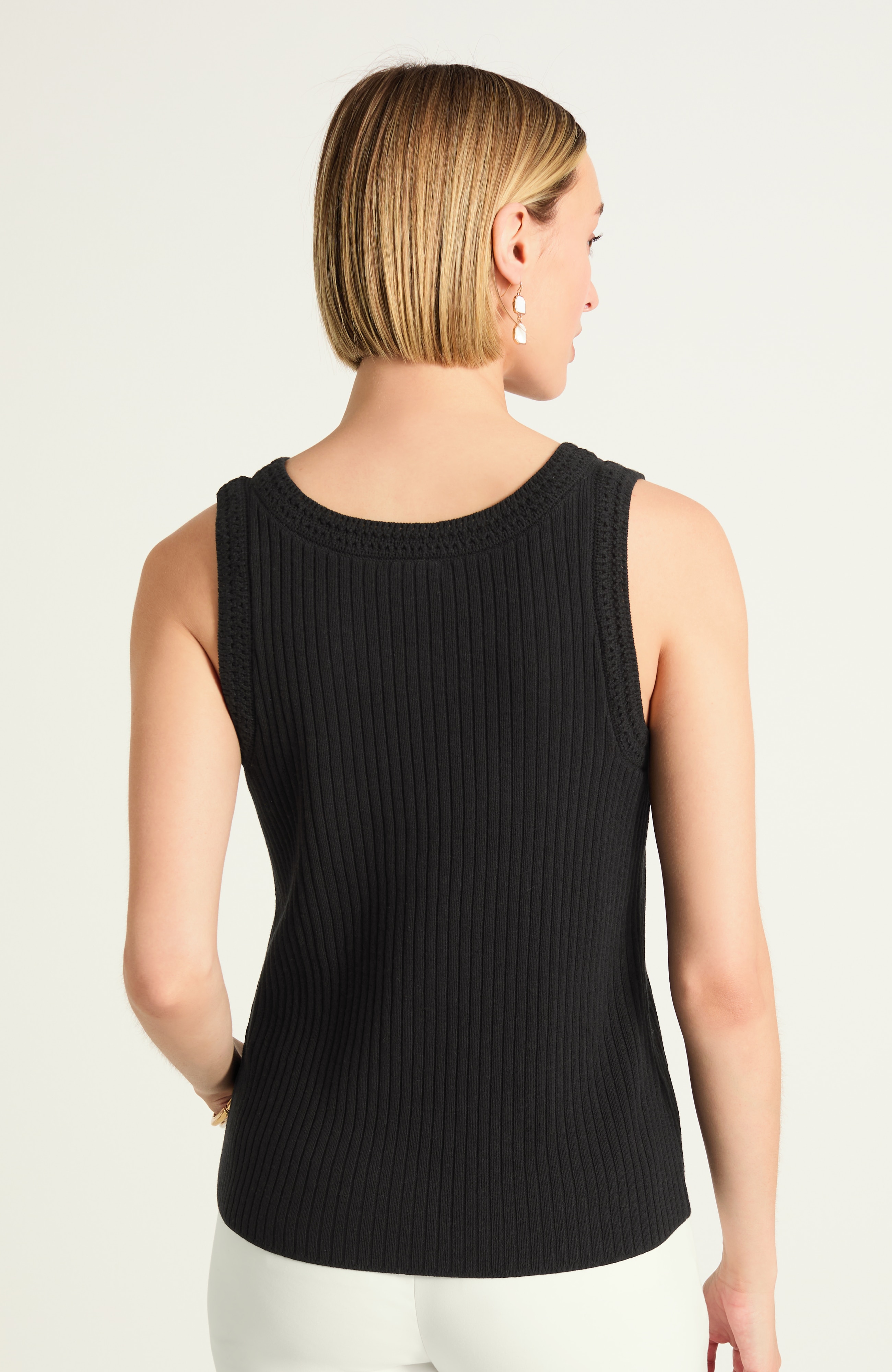 pointelle sweater tank