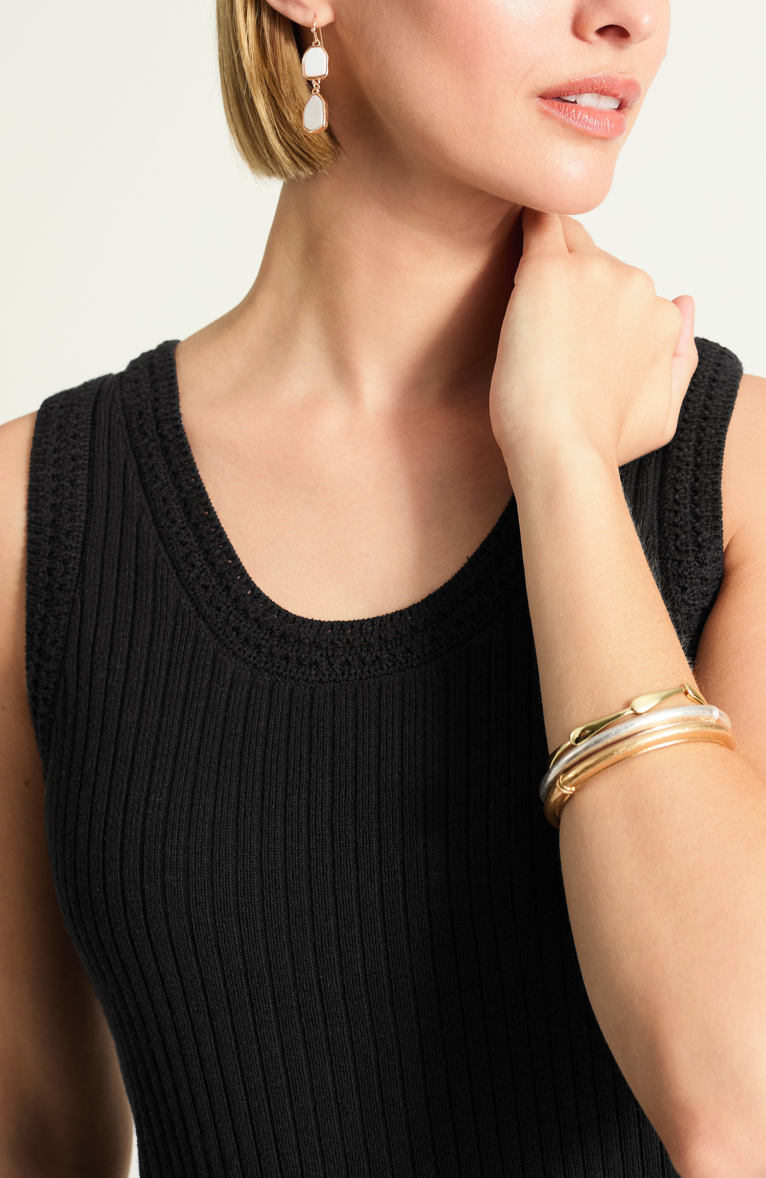 pointelle sweater tank