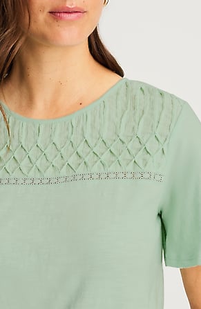 Image for Mixed-Media Short-Sleeve Top