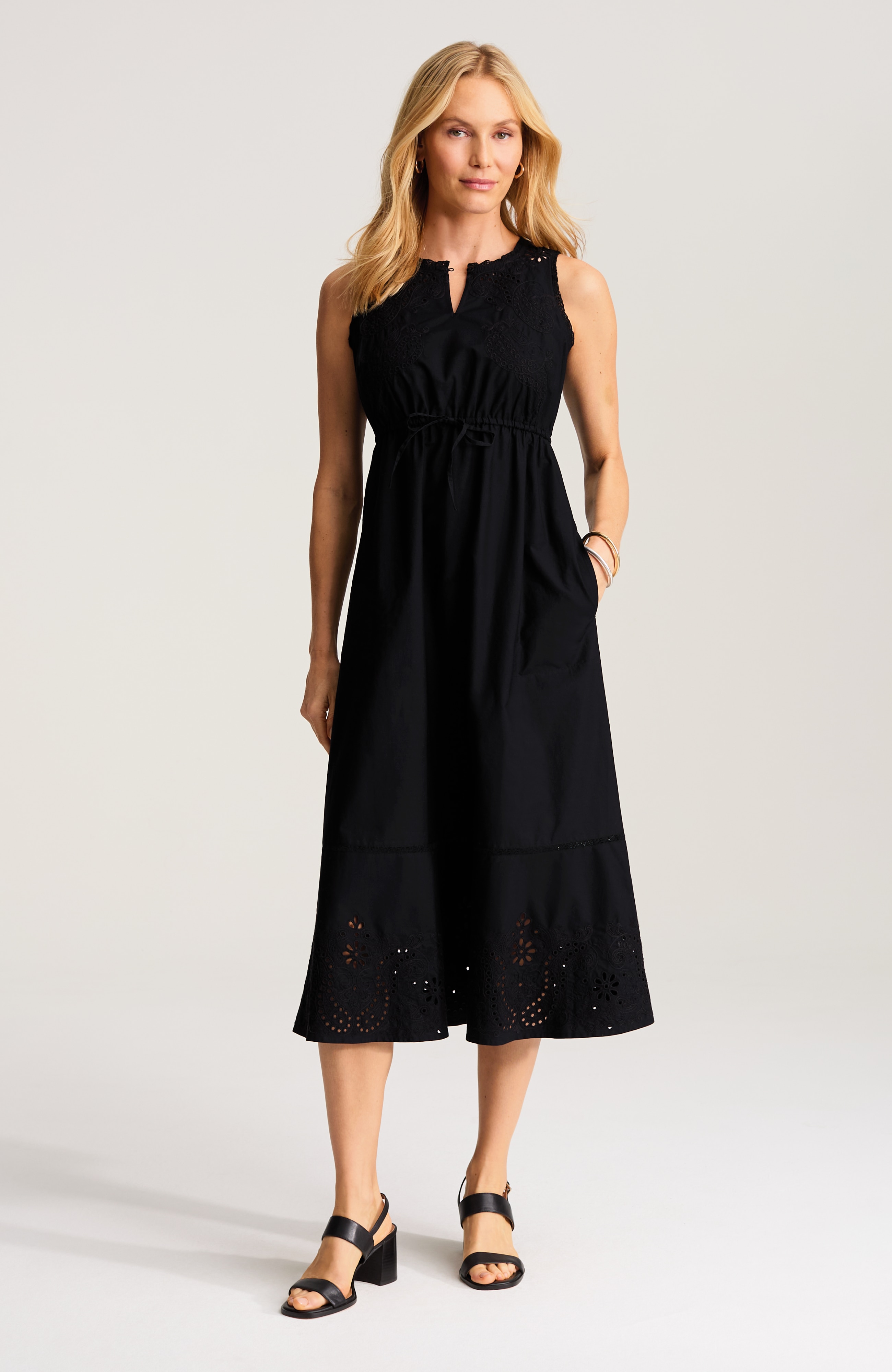 eyelet midi dress