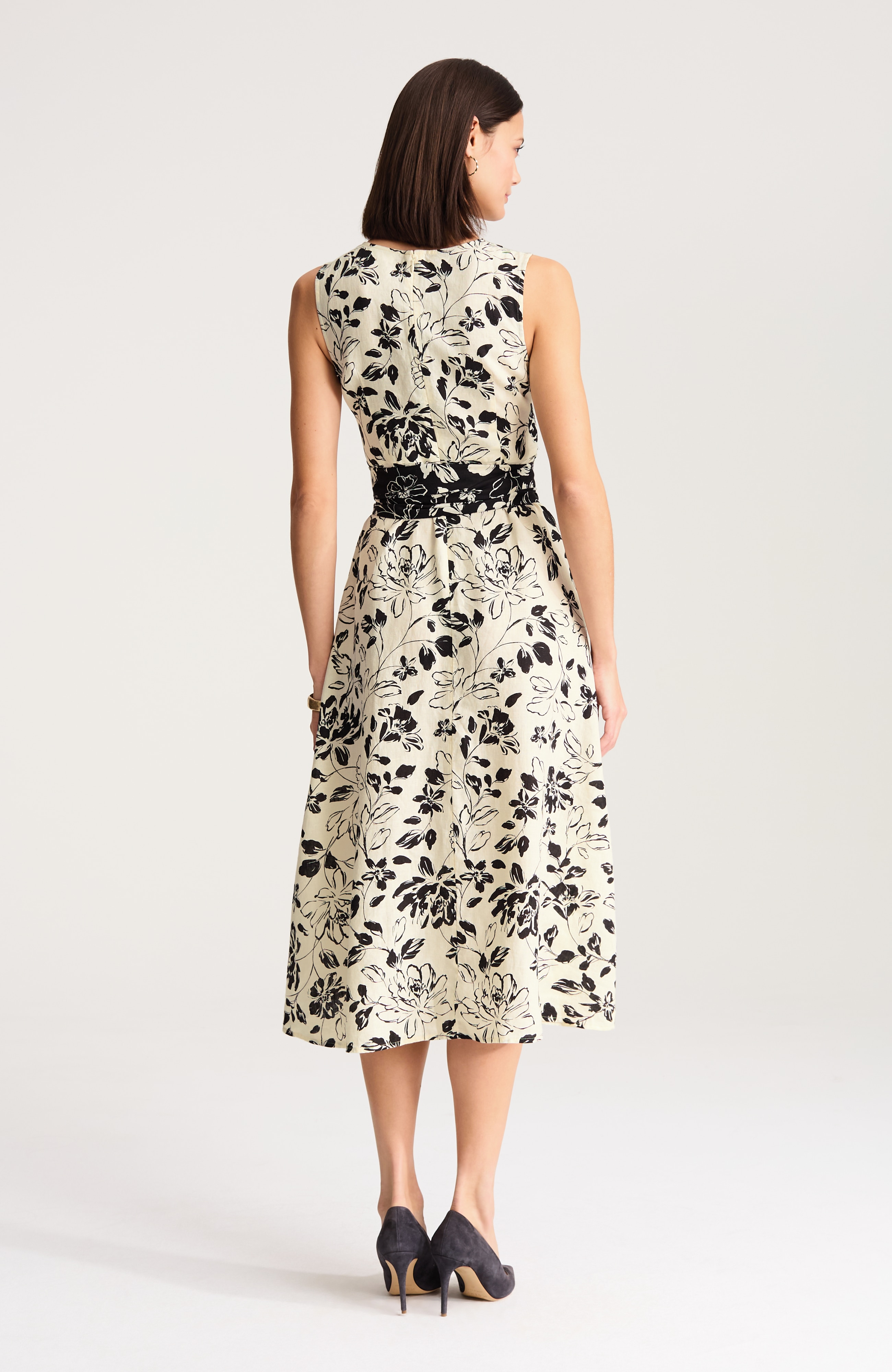 linen wrap-front dress