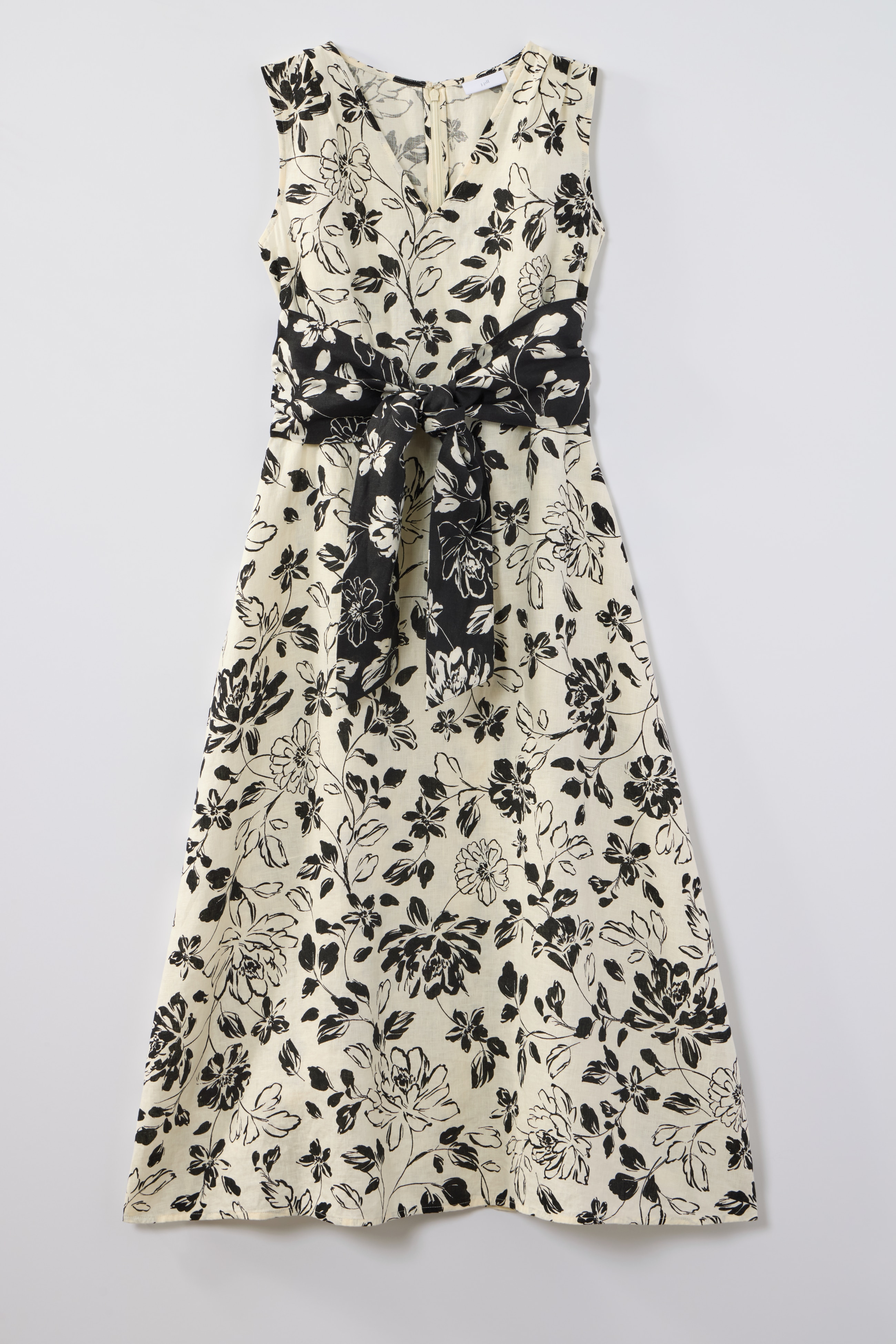 linen wrap-front dress