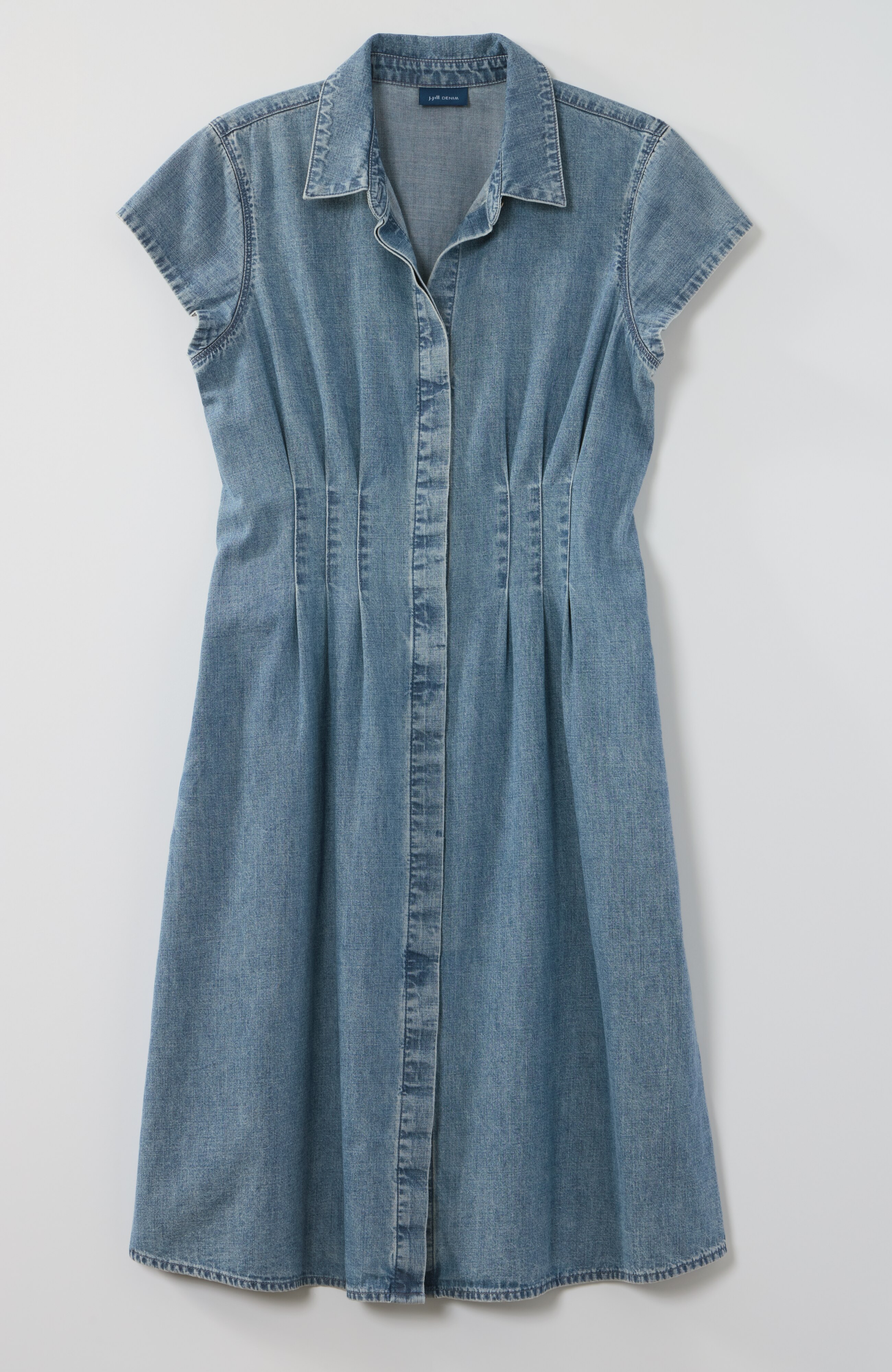 indigo darted-waist dress