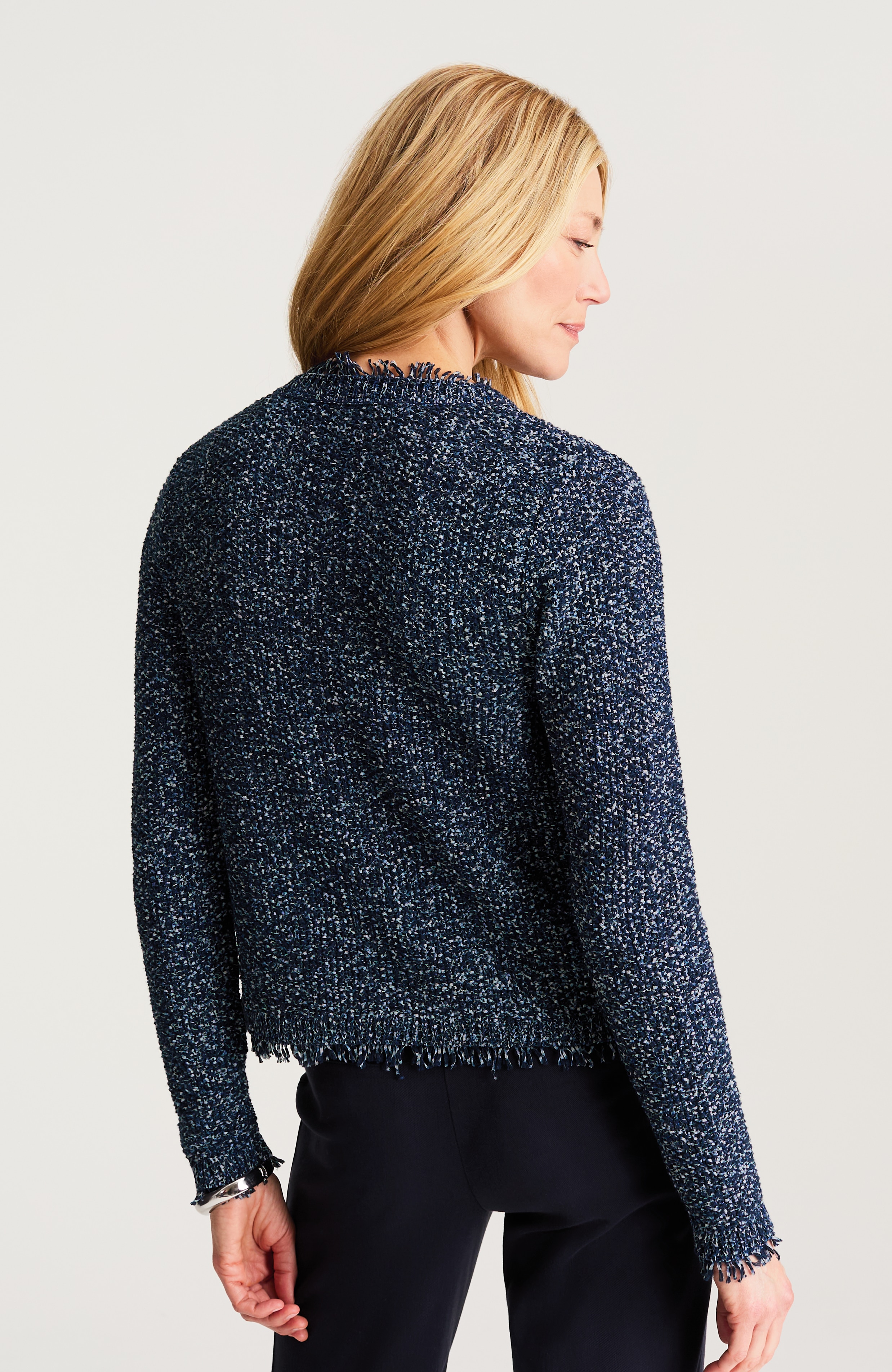 wearever multiyarn button-front sweater-jacket