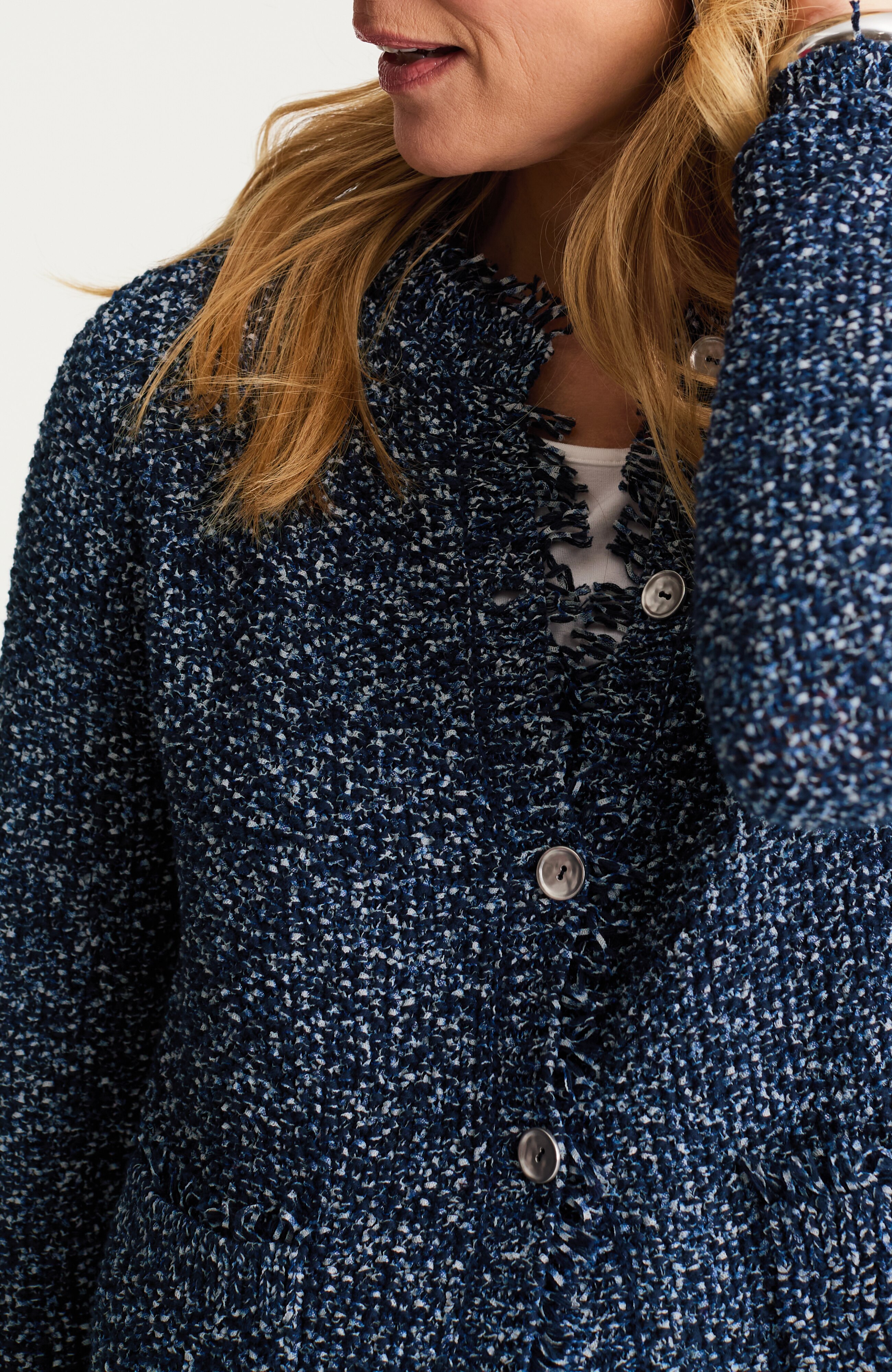 wearever multiyarn button-front sweater-jacket