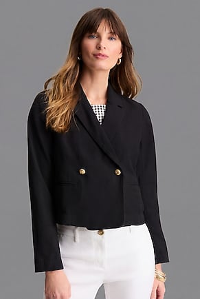 Image for Double-Breasted Cropped Blazer