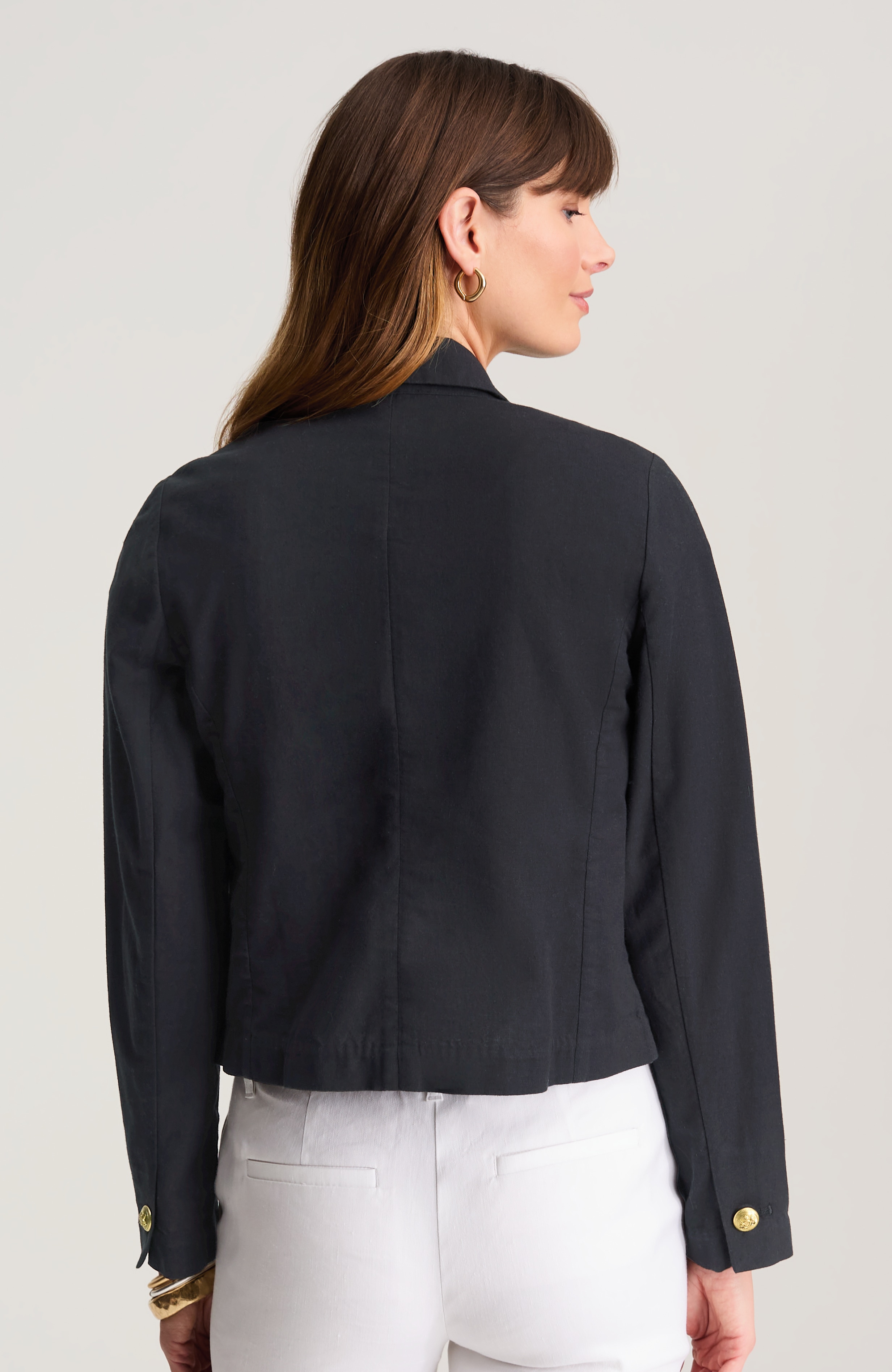 double-breasted cropped blazer