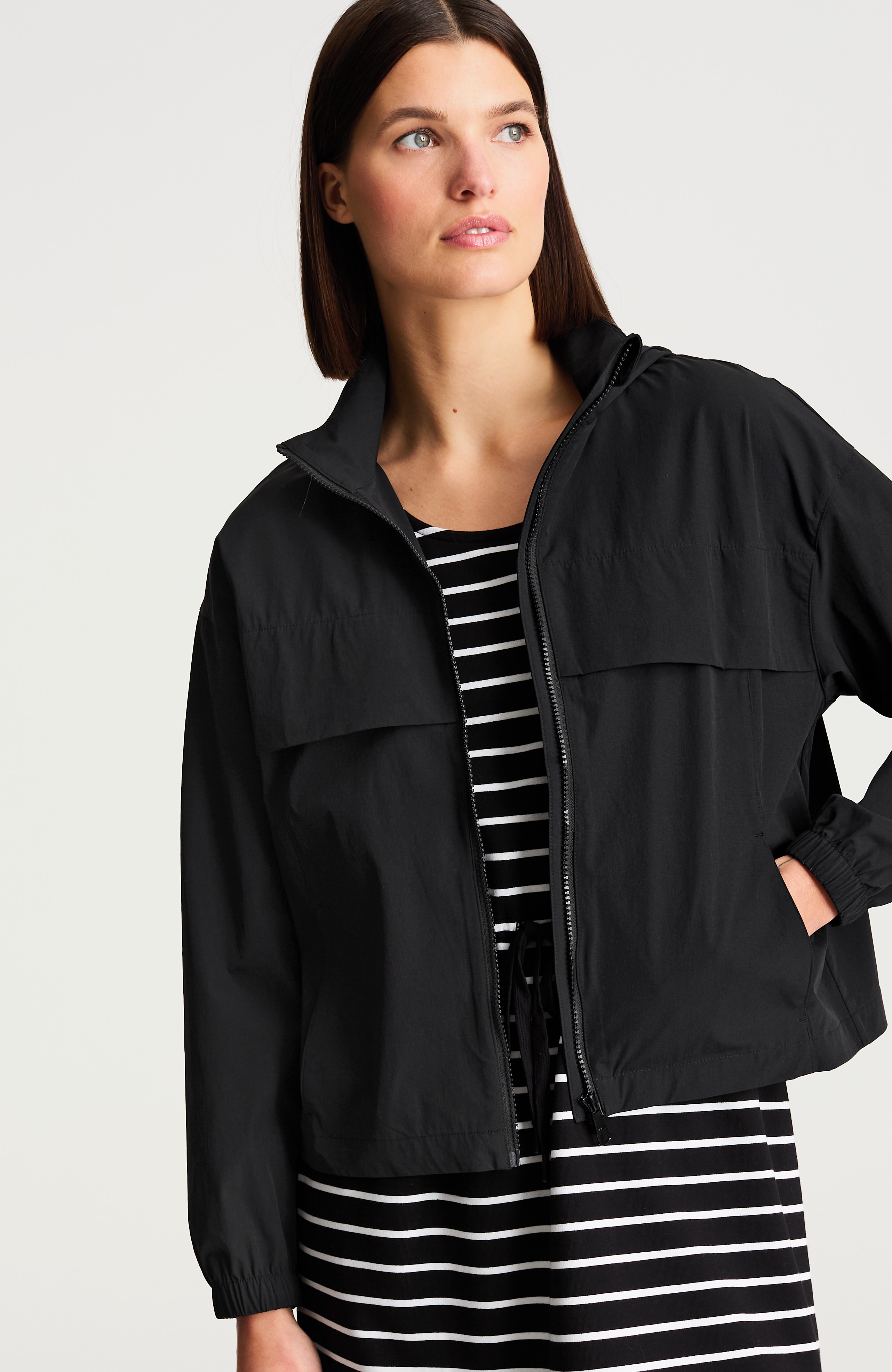 fit packable water-repellent jacket