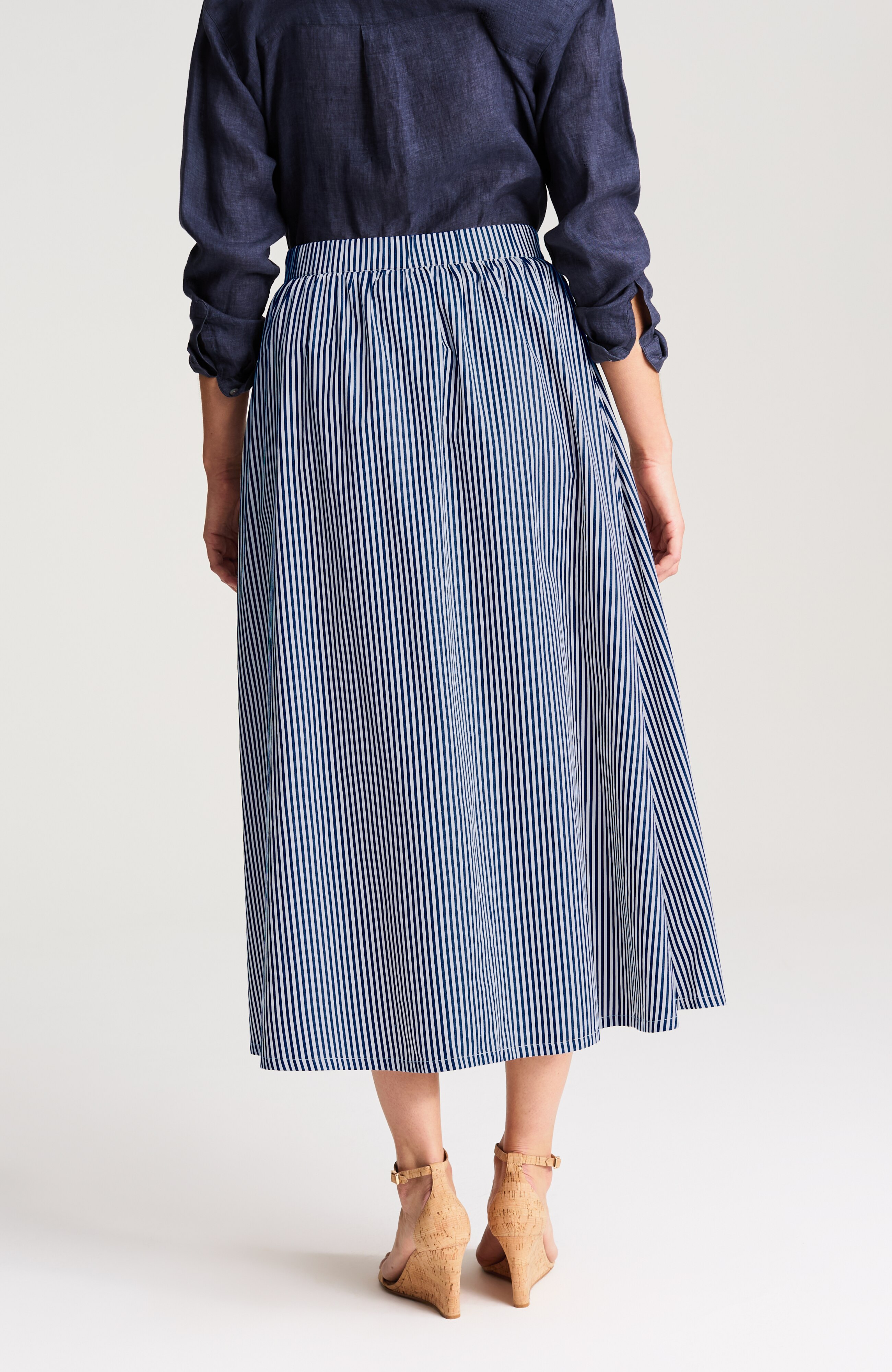 cotton sateen a-line maxi skirt