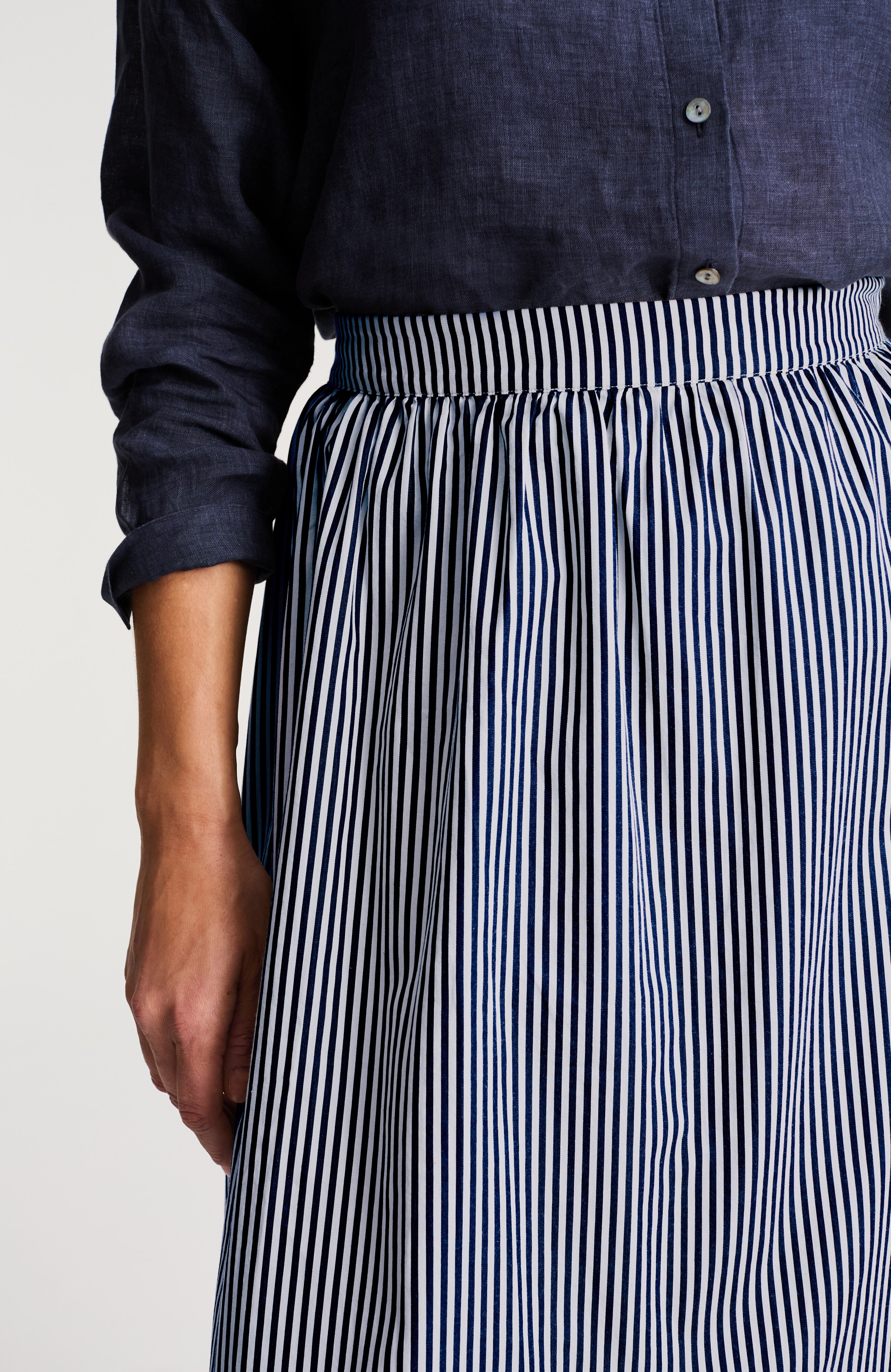 cotton sateen a-line maxi skirt