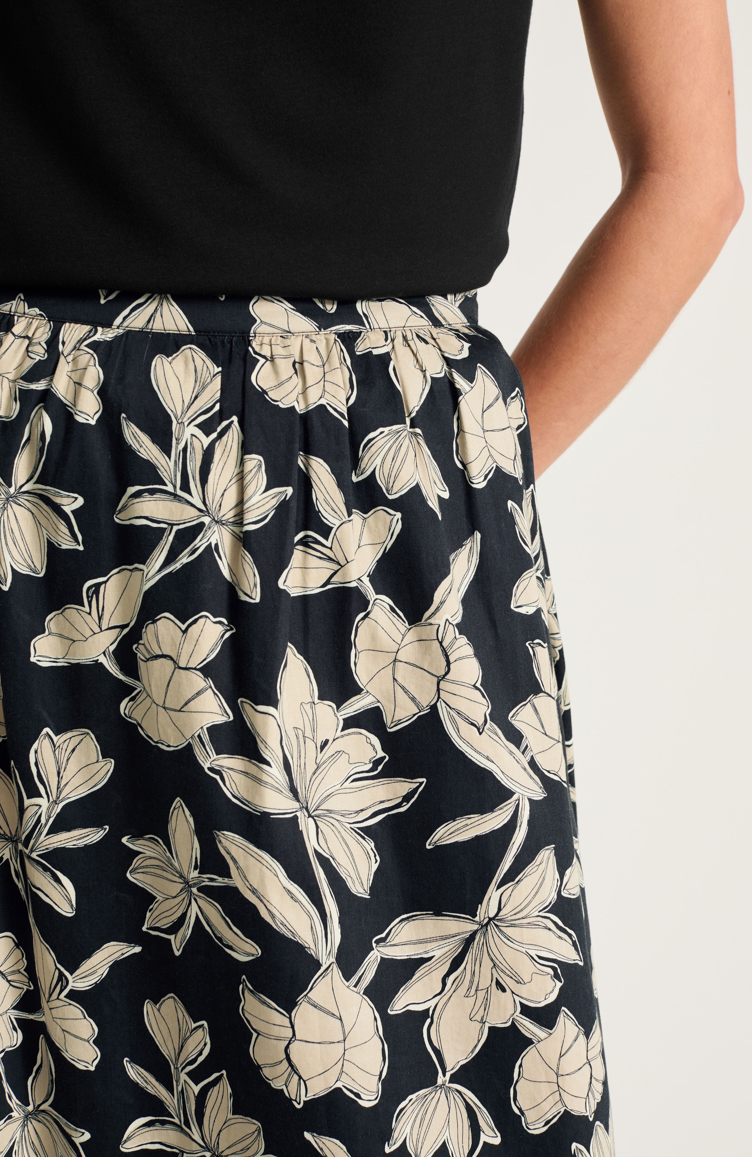 Cotton Sateen A-Line Maxi Skirt | JJill