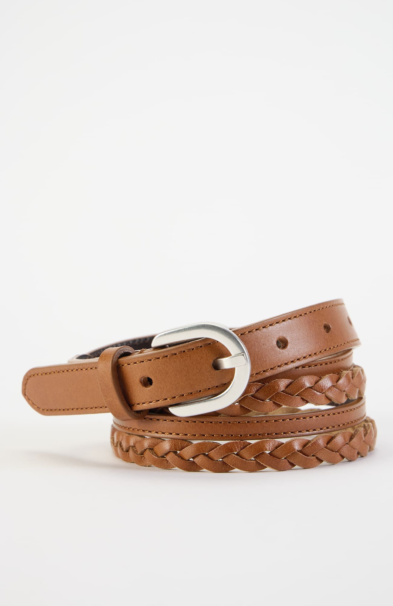 Jjill Double-braided Belt In Brown
