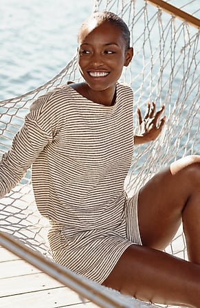 Image for Fit Striped Boat-Neck Pullover