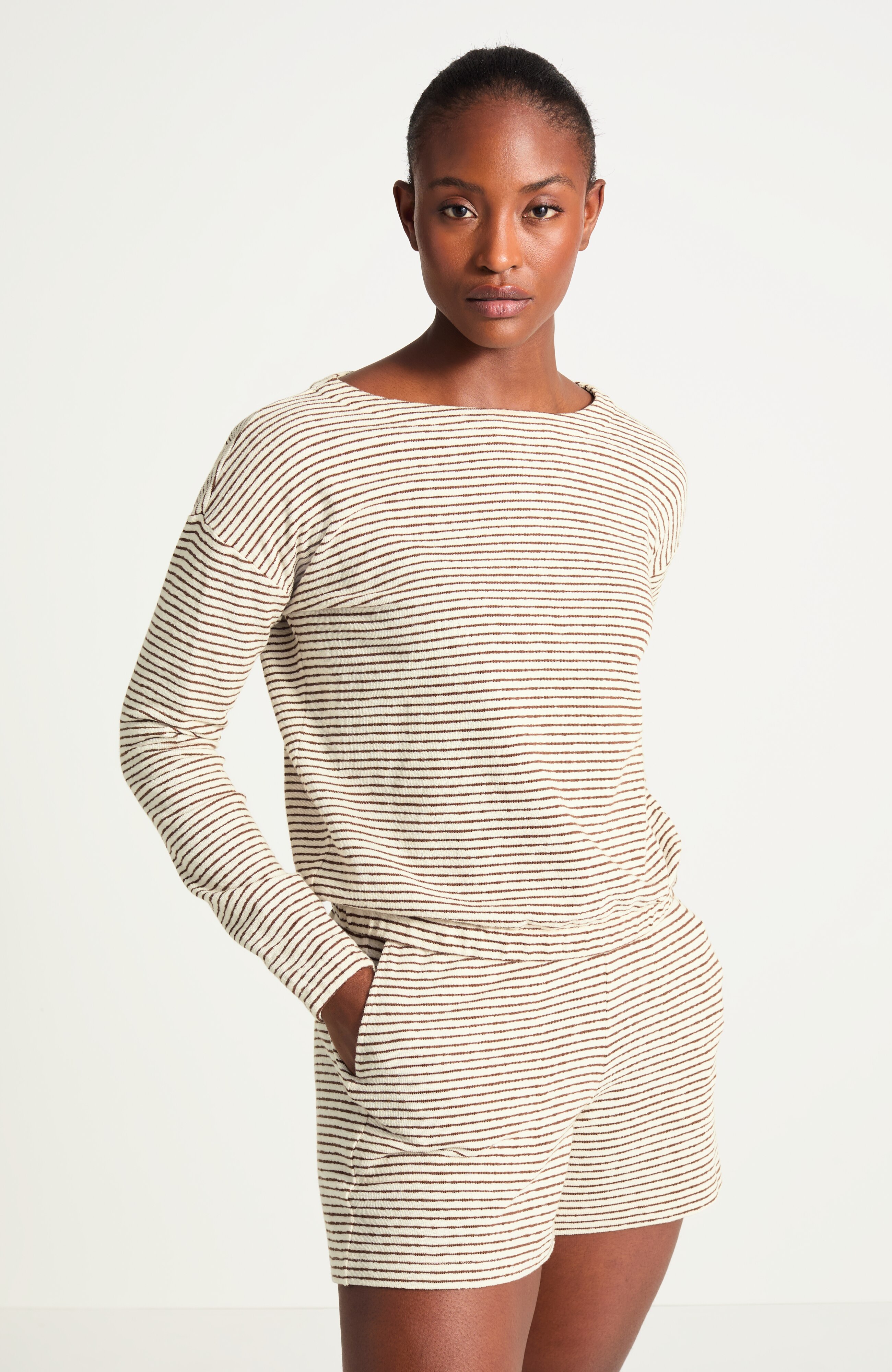 Fit Striped Boat-Neck Pullover | JJill