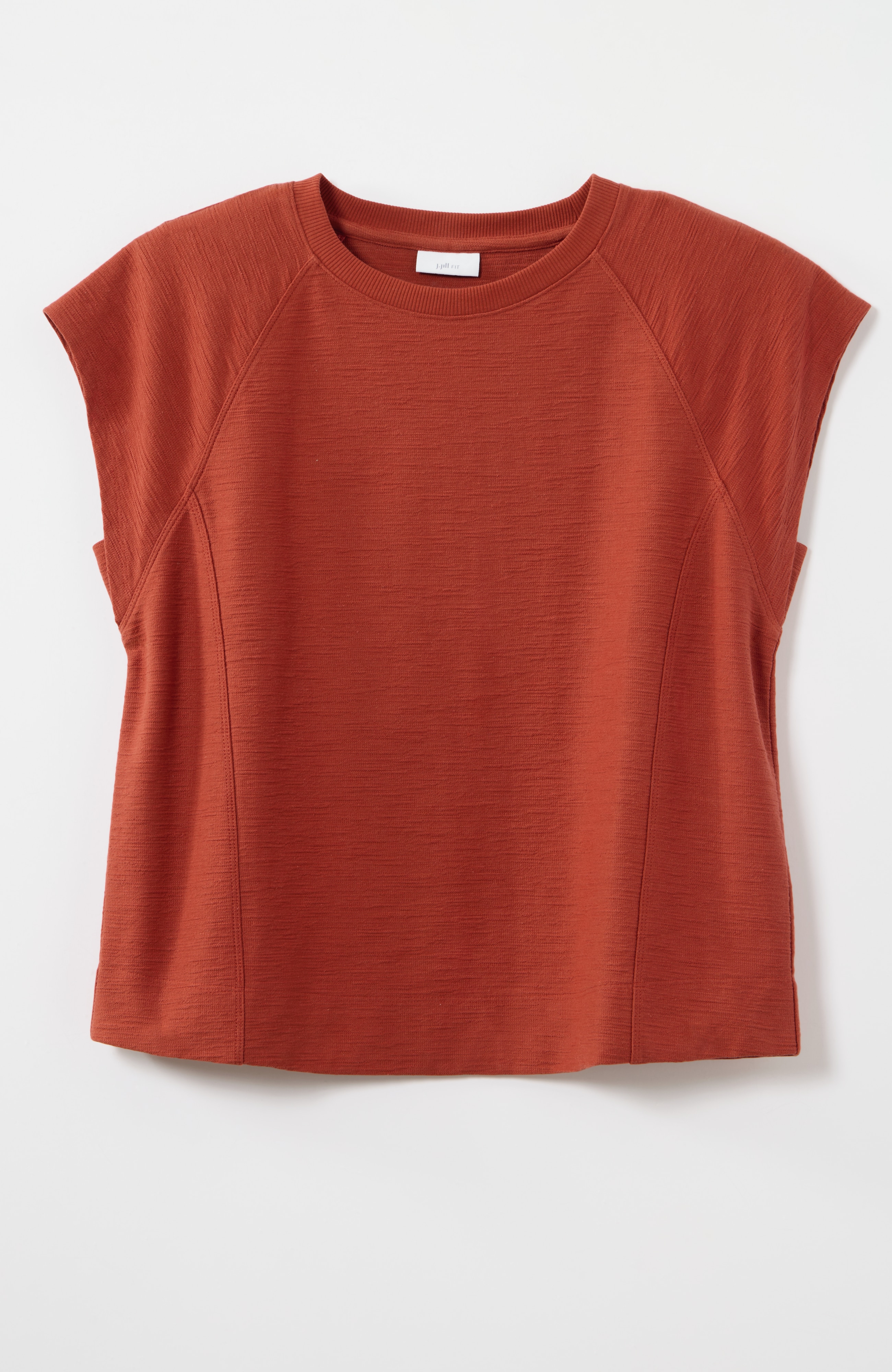 fit textured cap-sleeve top