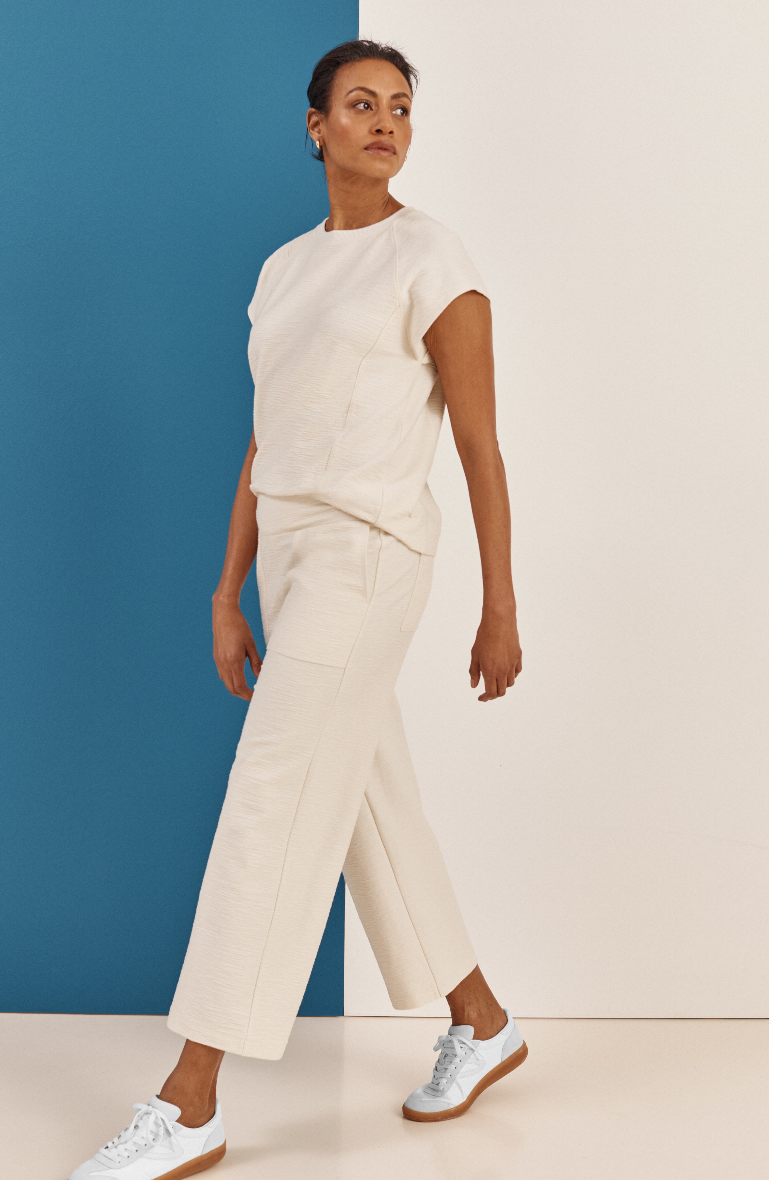 Fit Textured Wide-Leg Crops | JJill