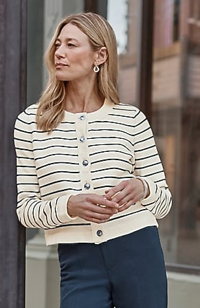 Image for Wearever Striped Sweater-Jacket