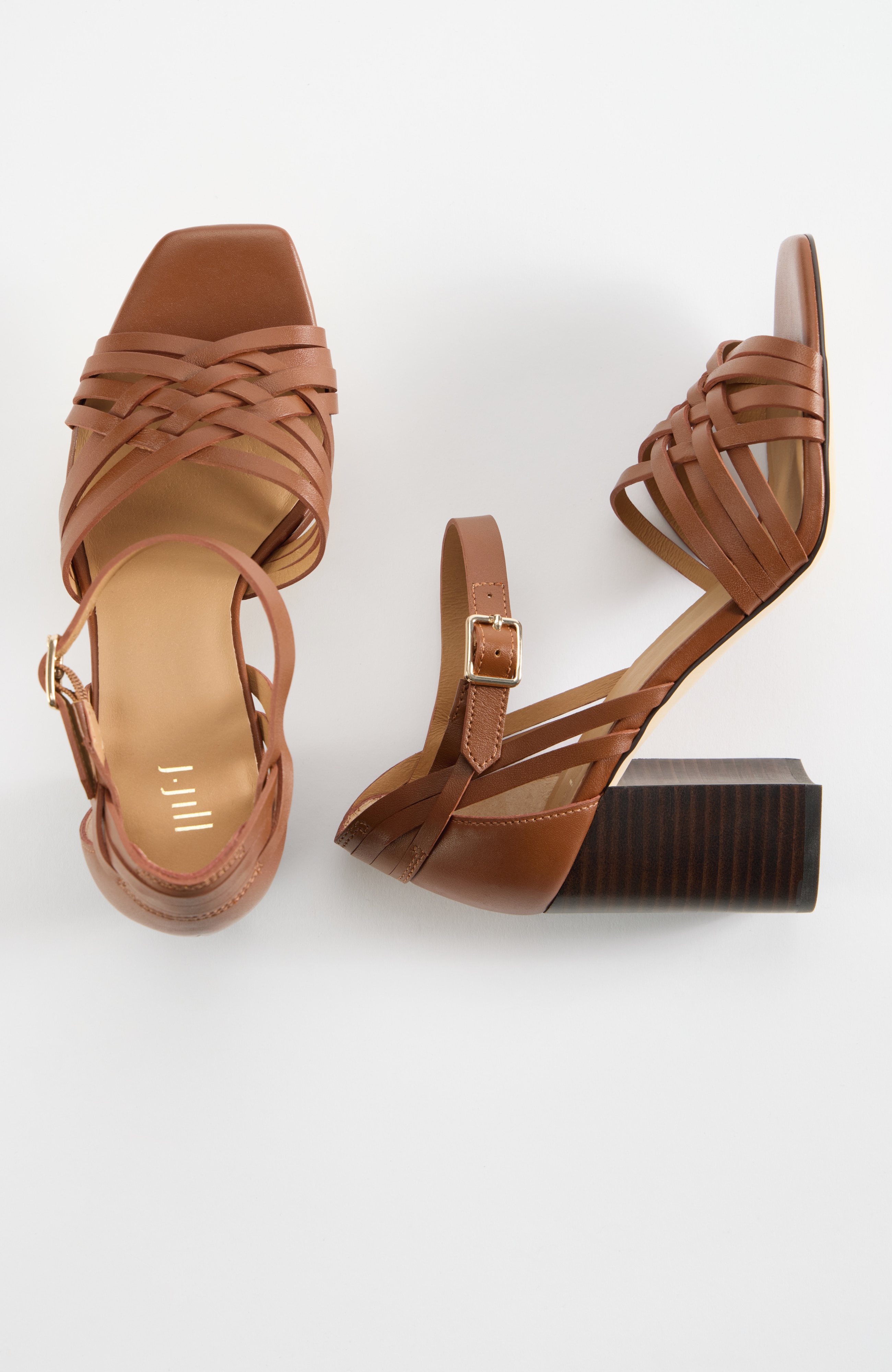 lucy stacked-heel sandals