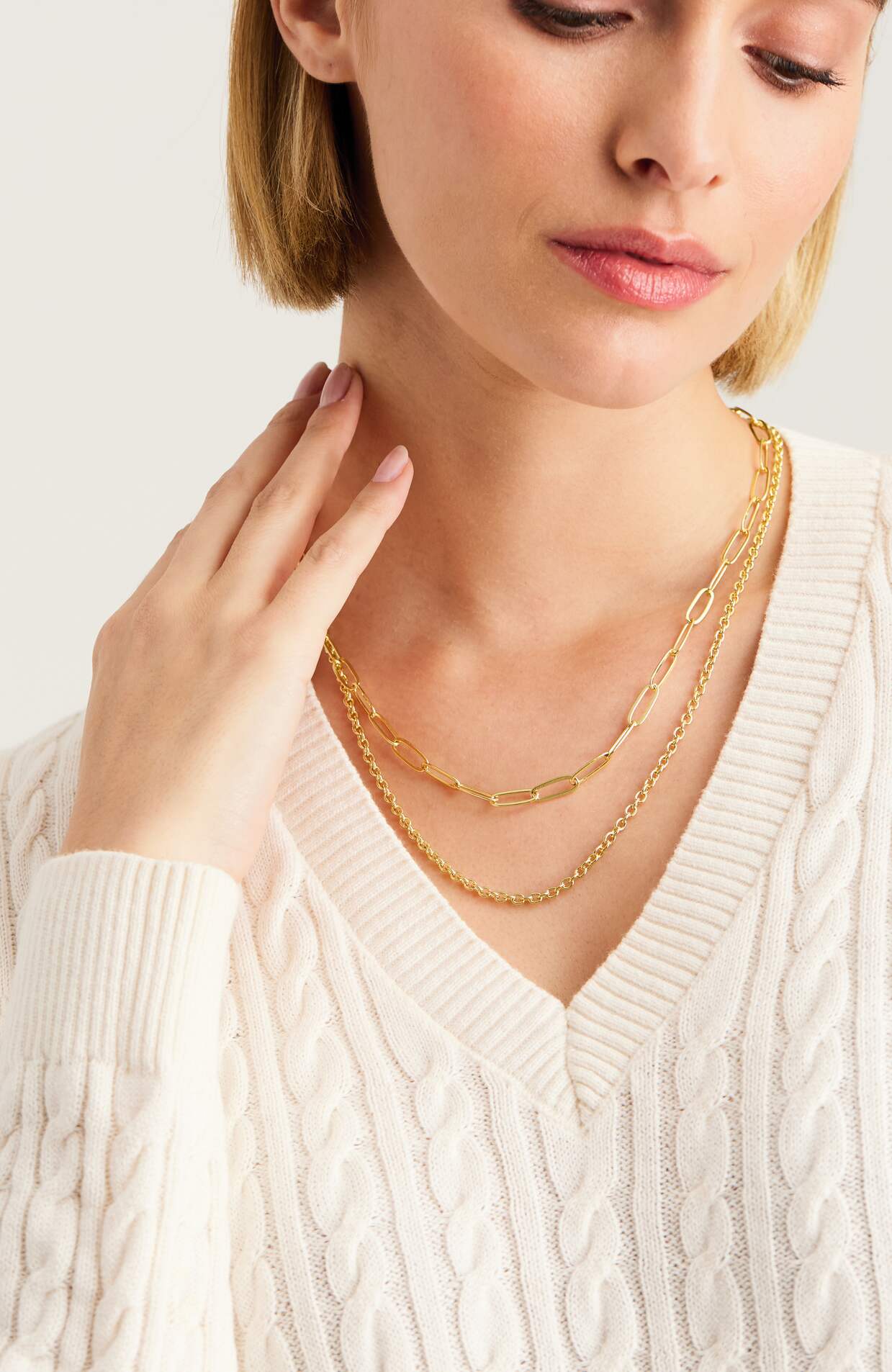 Demi-Fine Double-Layer Chain Necklace | JJill