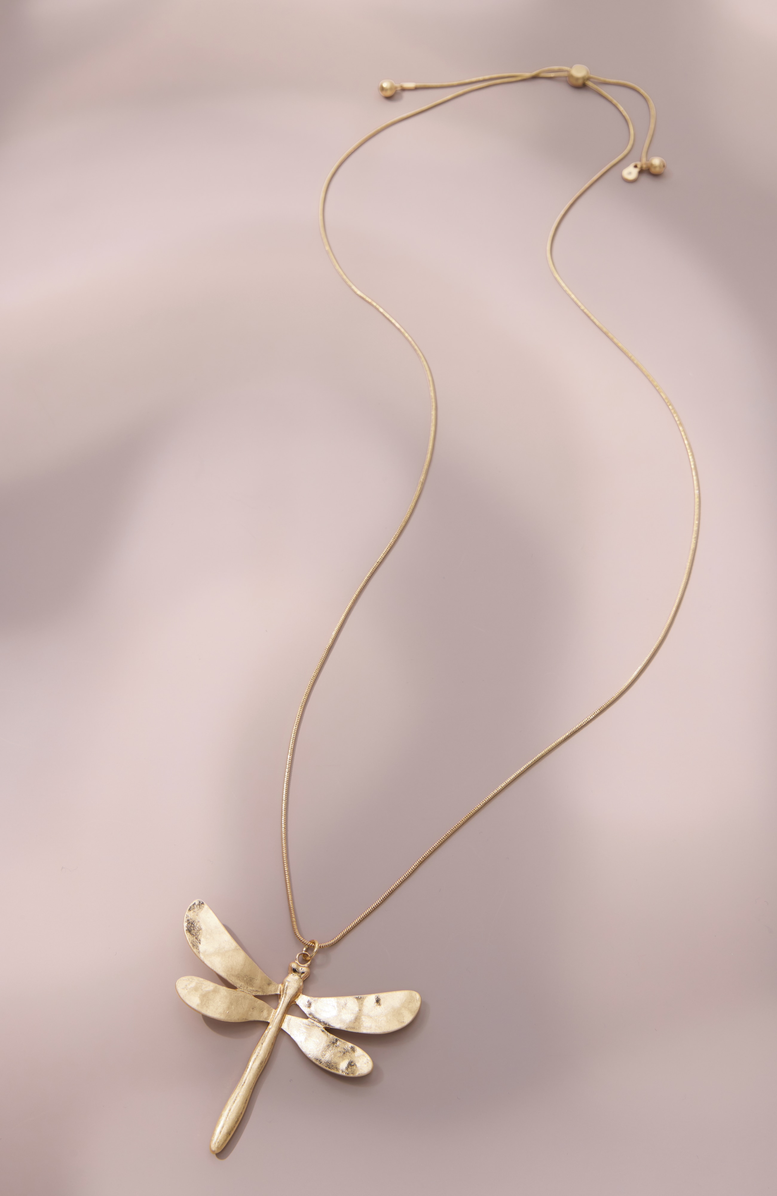 goldtone dragonfly necklace