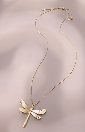Image for Goldtone Dragonfly Necklace