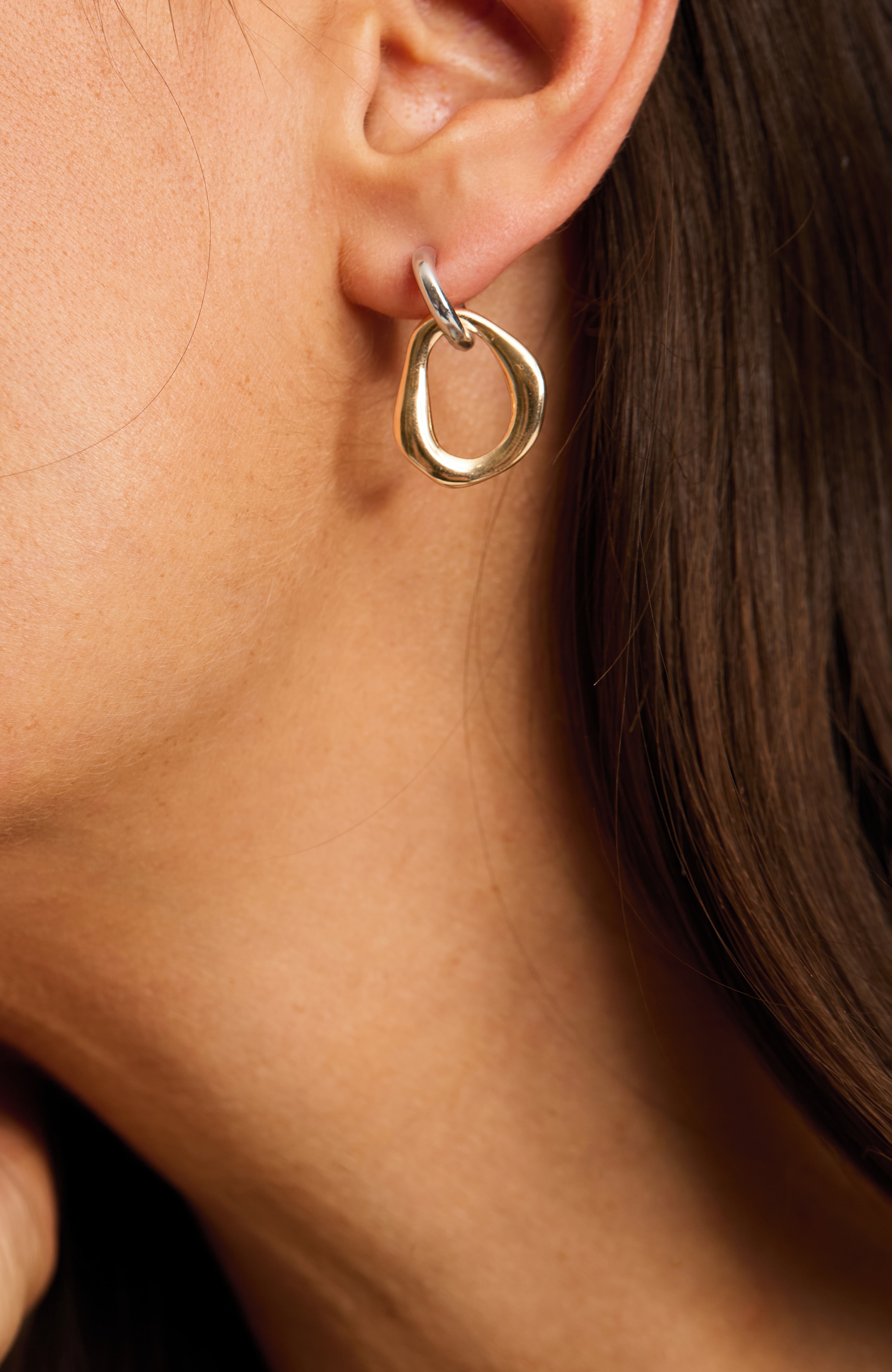 modern metals mixed earrings