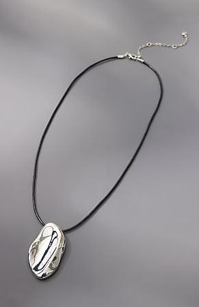 Image for Silvertone Mixed-Media Short Necklace