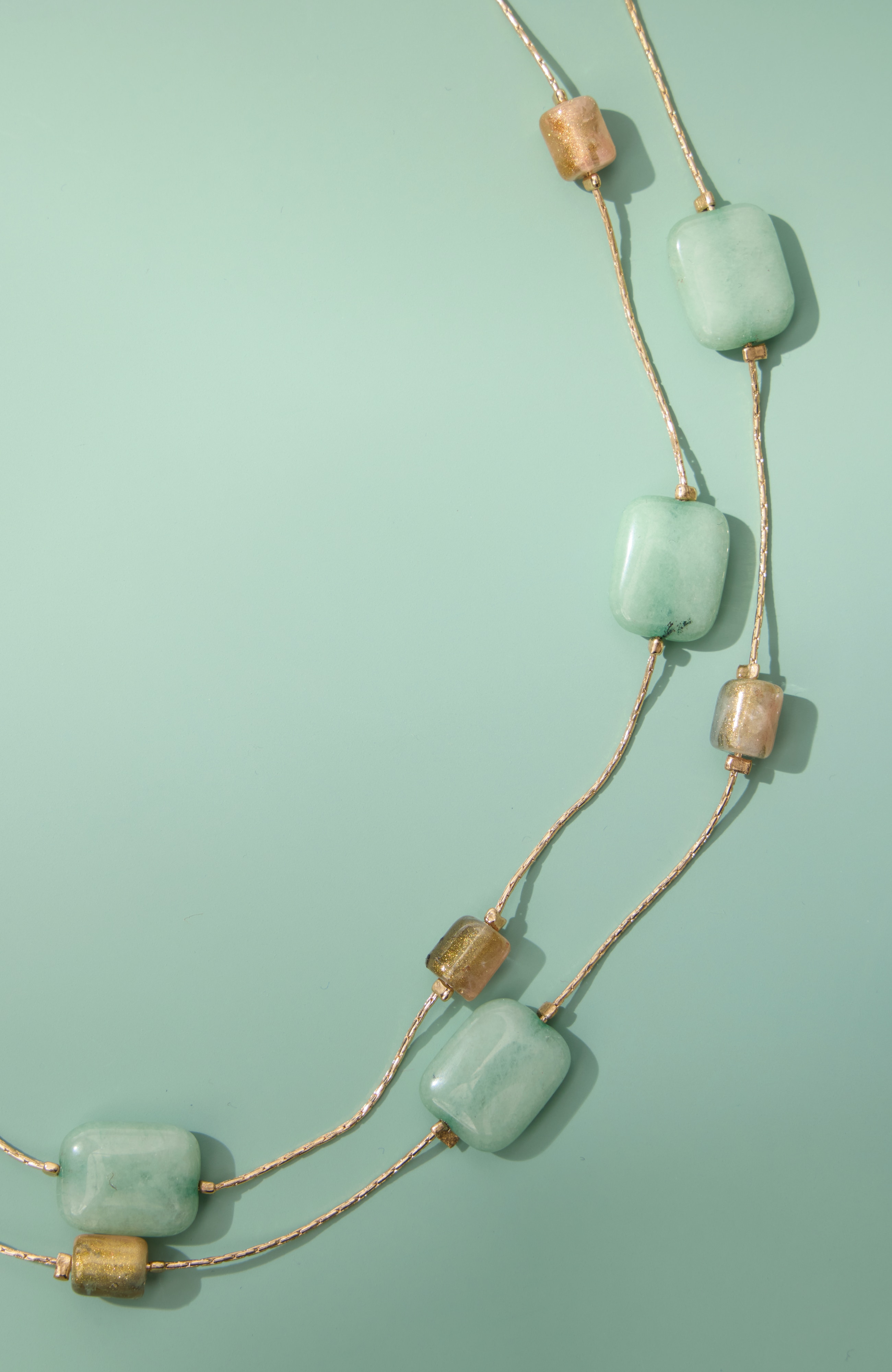 green aventurine multistrand necklace