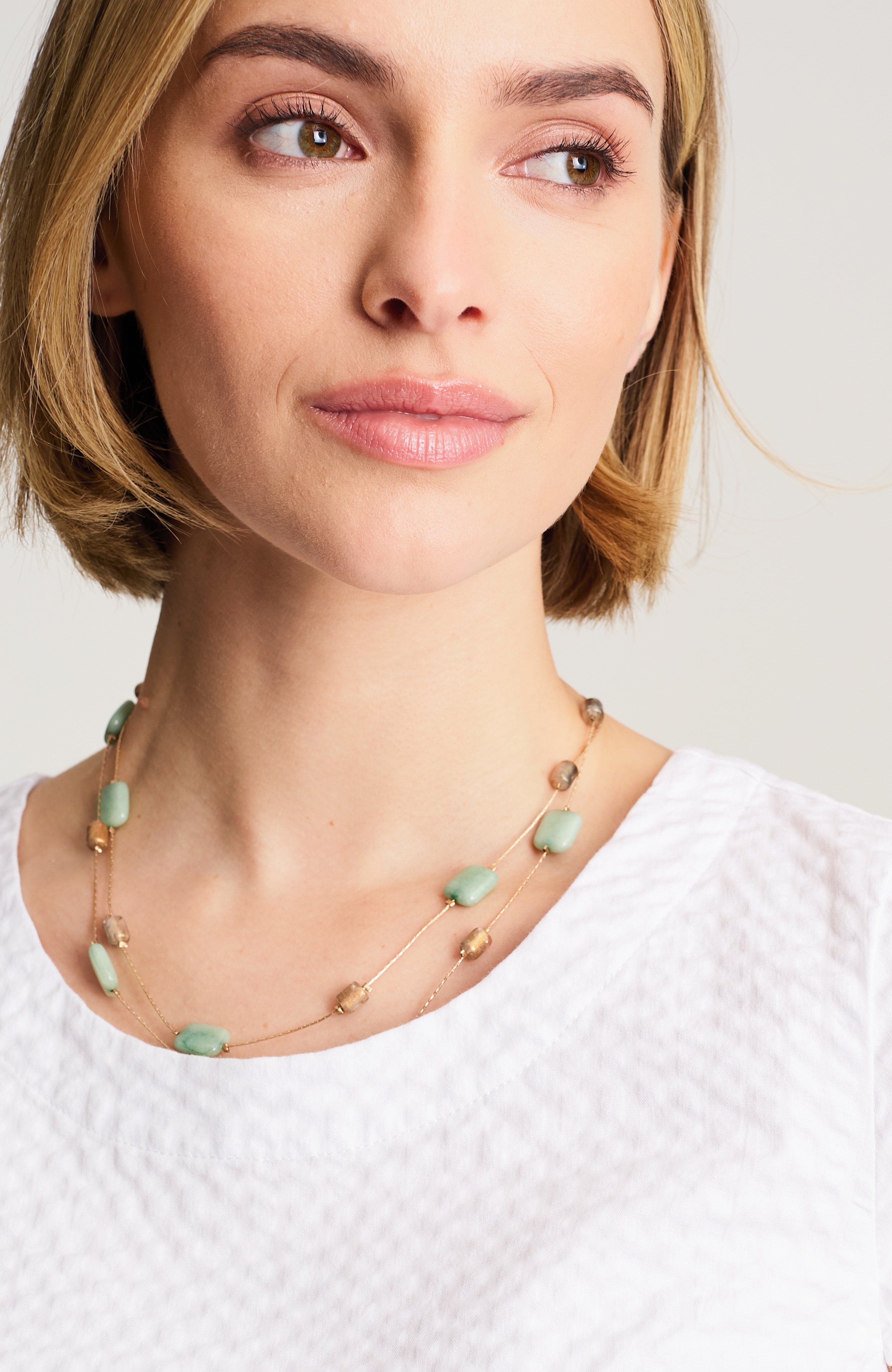 green aventurine multistrand necklace
