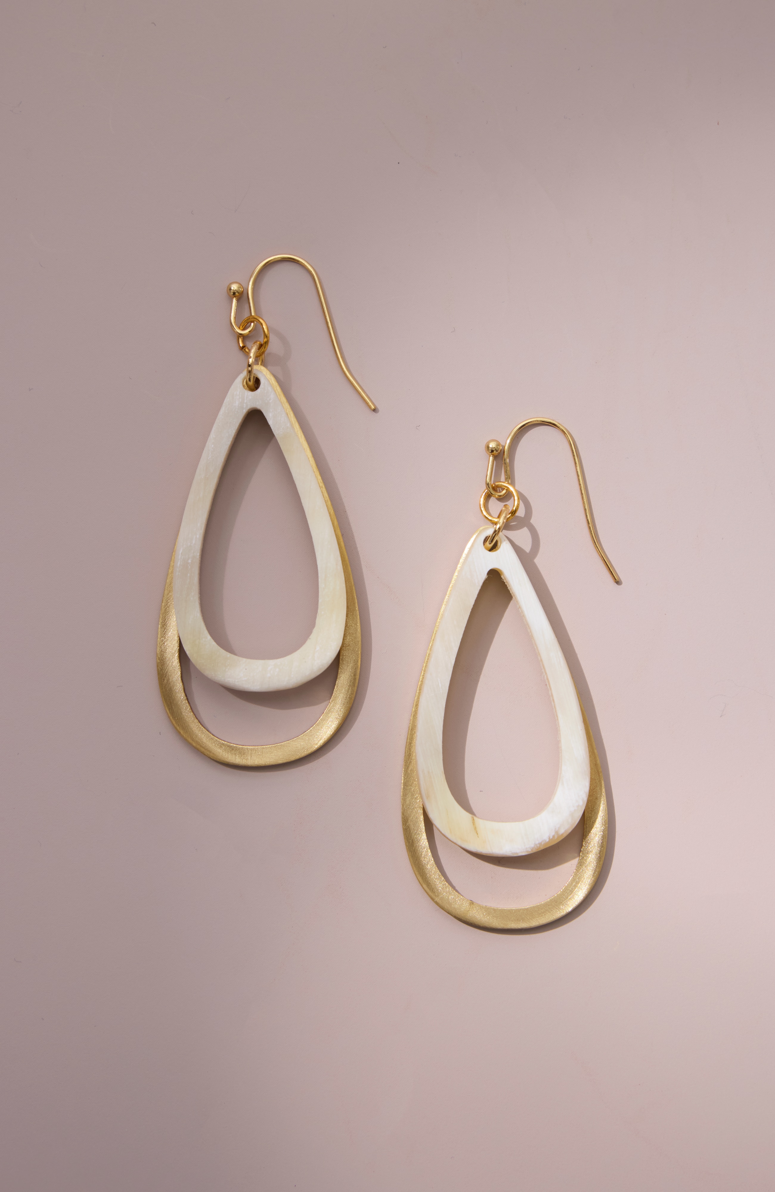 natural horn drop earrings