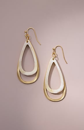 Image for Natural Horn Drop Earrings