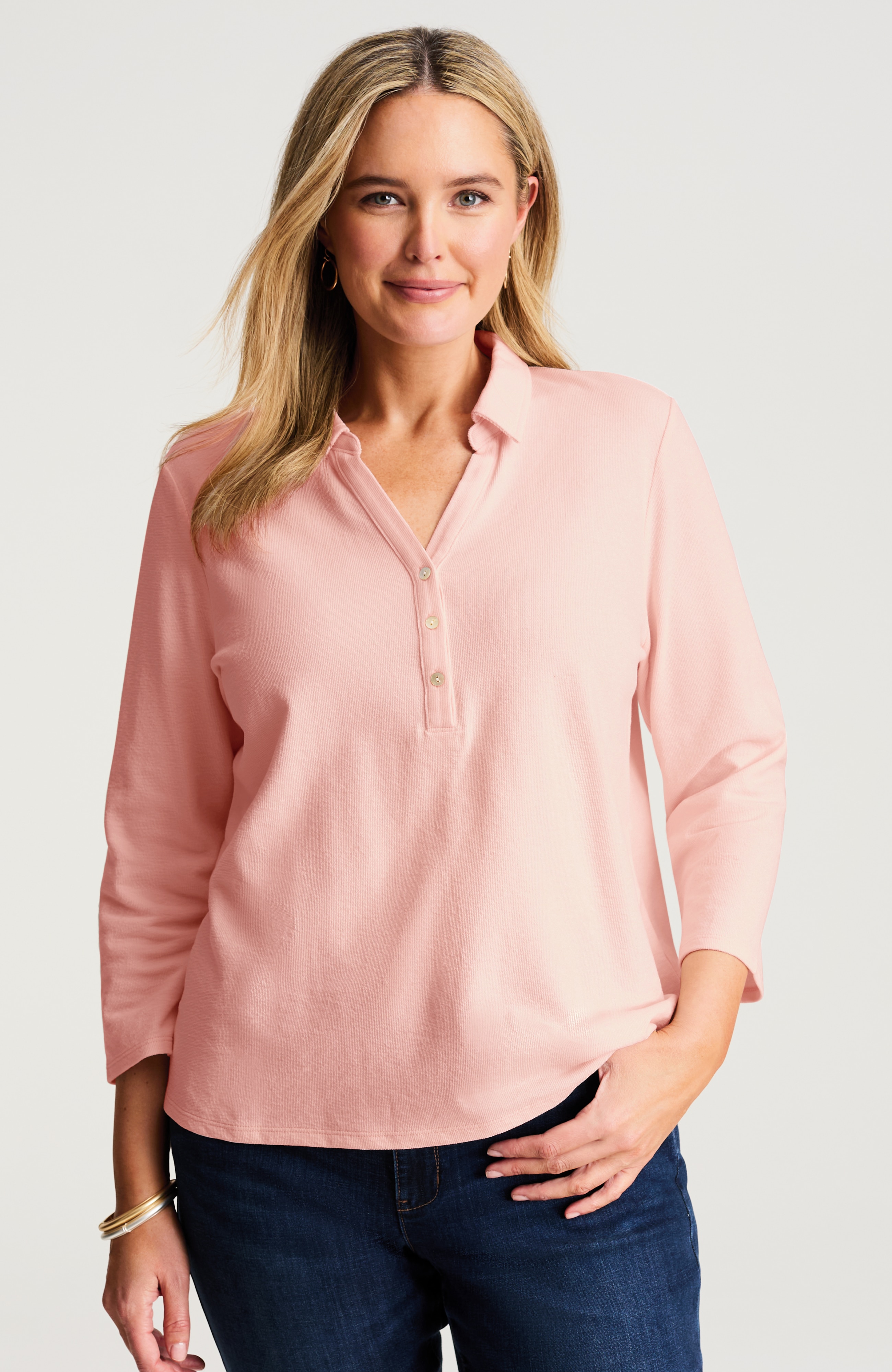 TEXTURED POLO | JJill