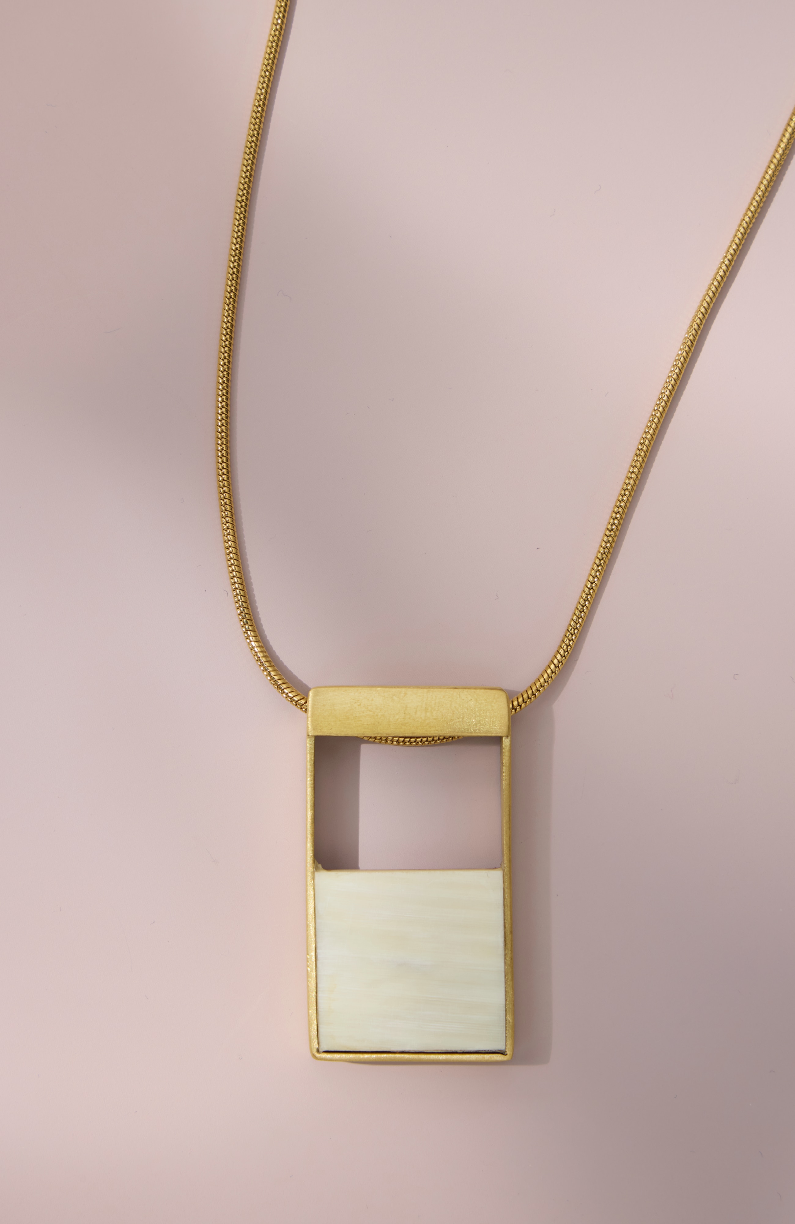 natural horn & rosewood reversible necklace