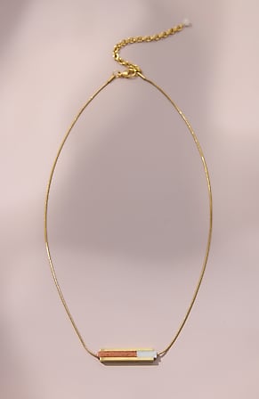 Image for Marble & Rosewood Bar Necklace