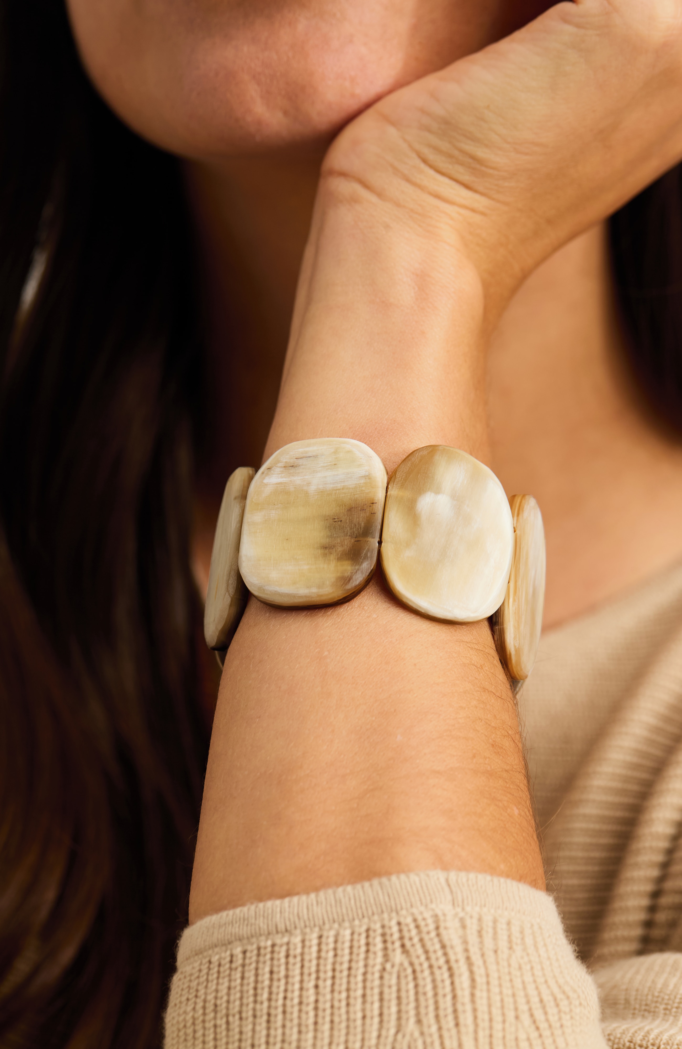 natural horn stretch bracelet