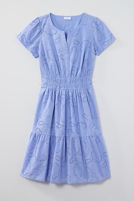 Women's Plus Size Flutter-Sleeve Eyelet Dress (Larkspur) (Size: 3X) | J.Jill