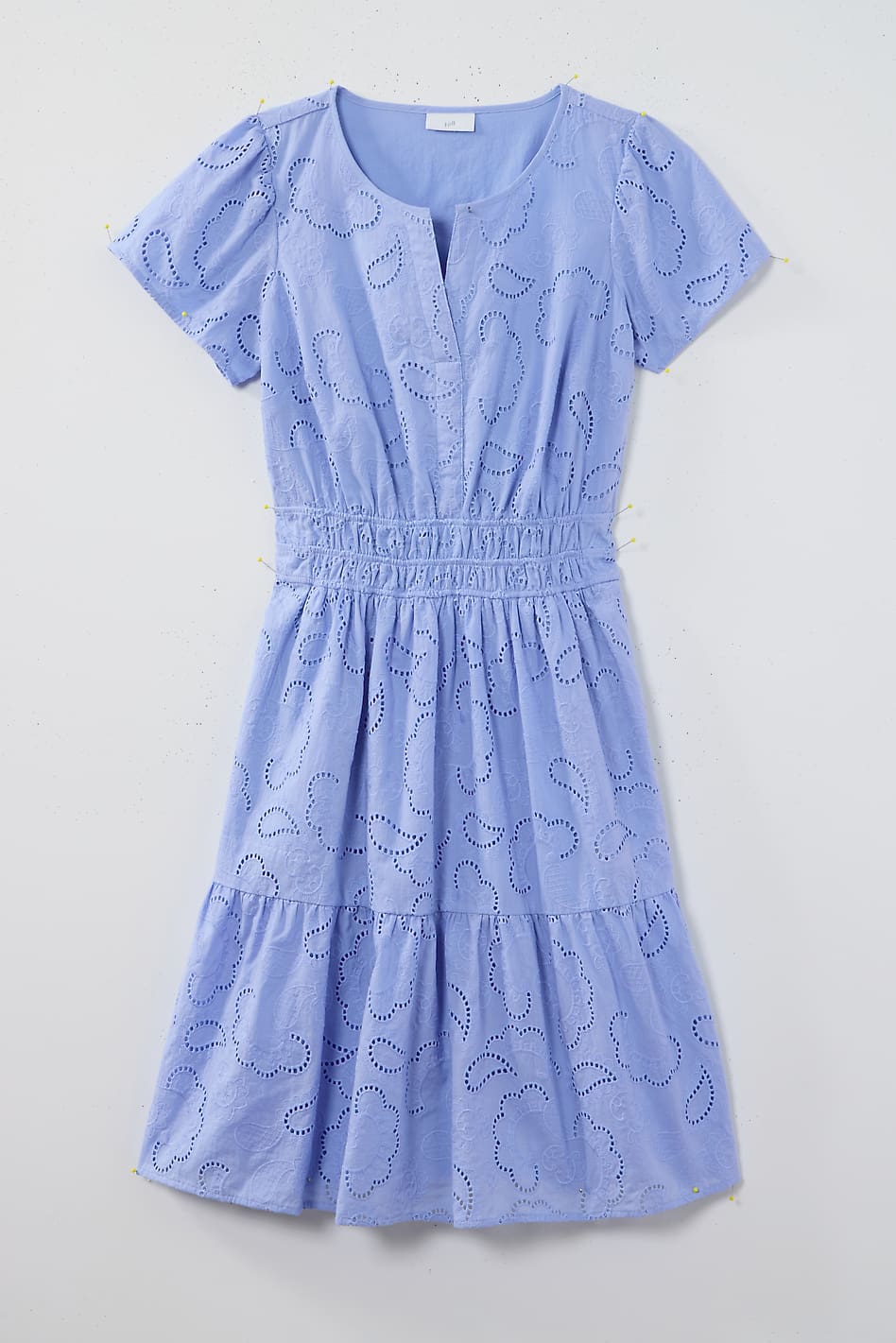 chinese dress ladies Pink Flutter Sleeve Smocked Maxi Dress | Tiered Cotton V-Neck Pale Blush / Xs