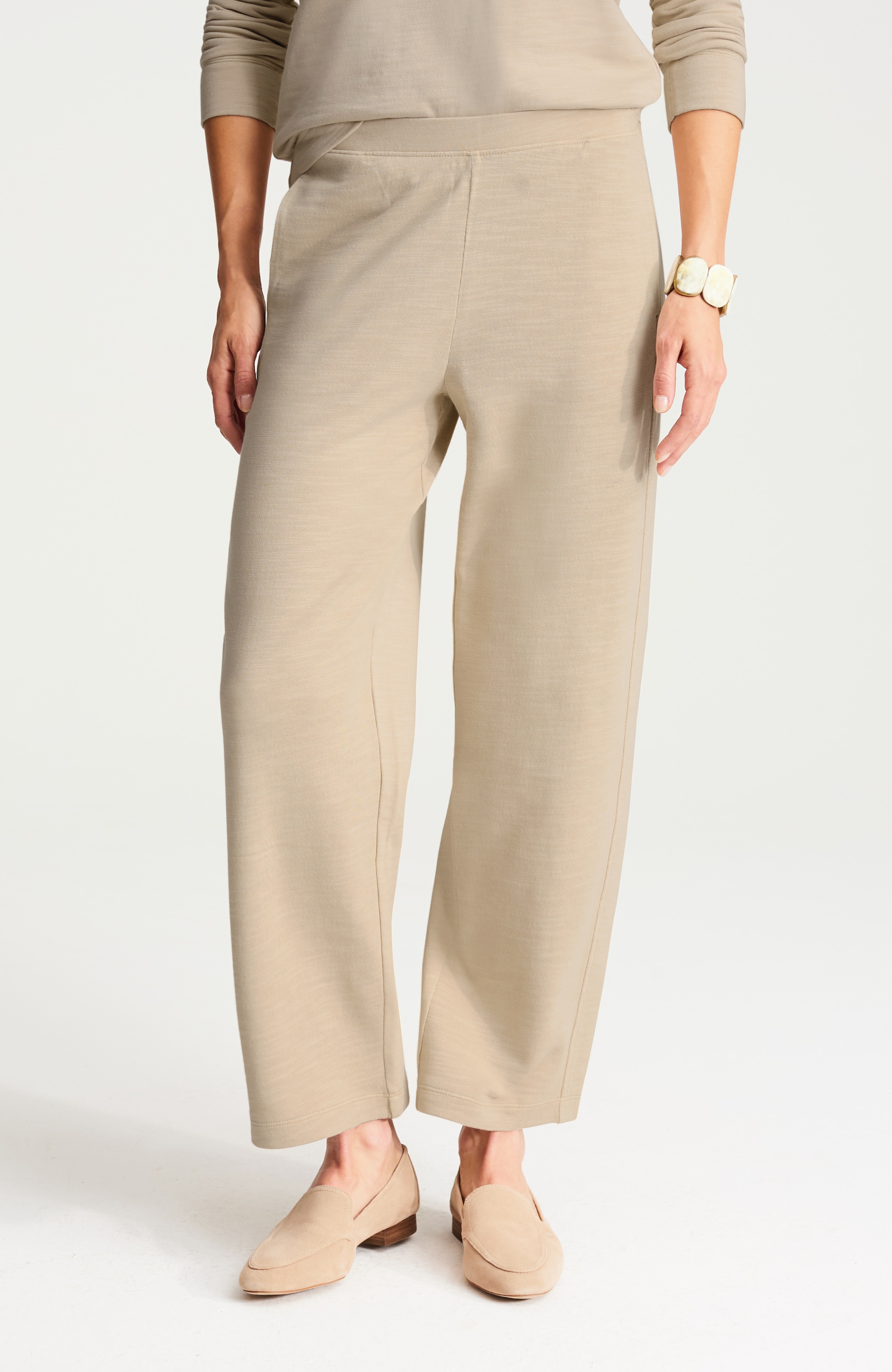 pure jill french terry pull-on pants