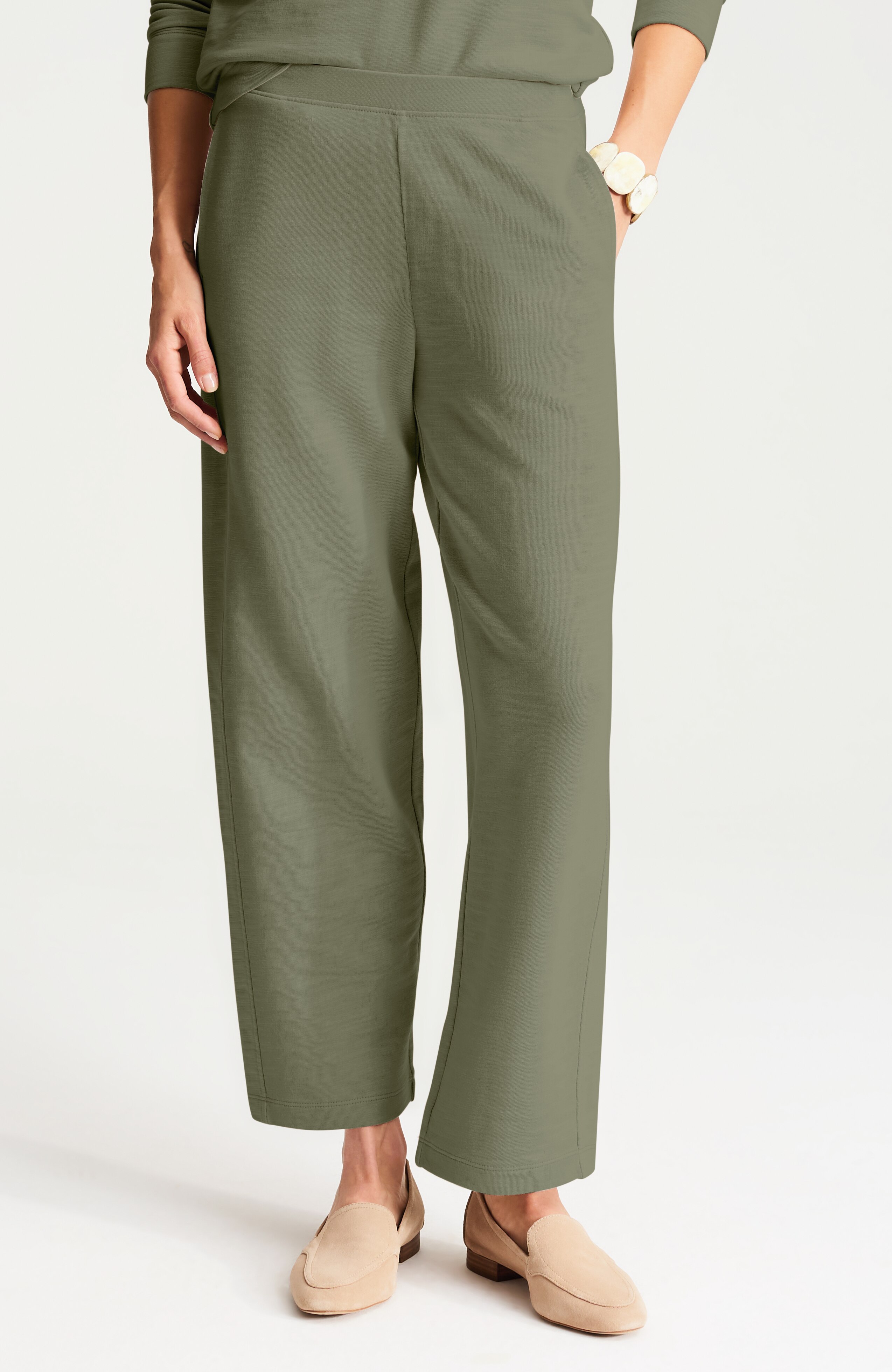 pure jill french terry pull-on pants