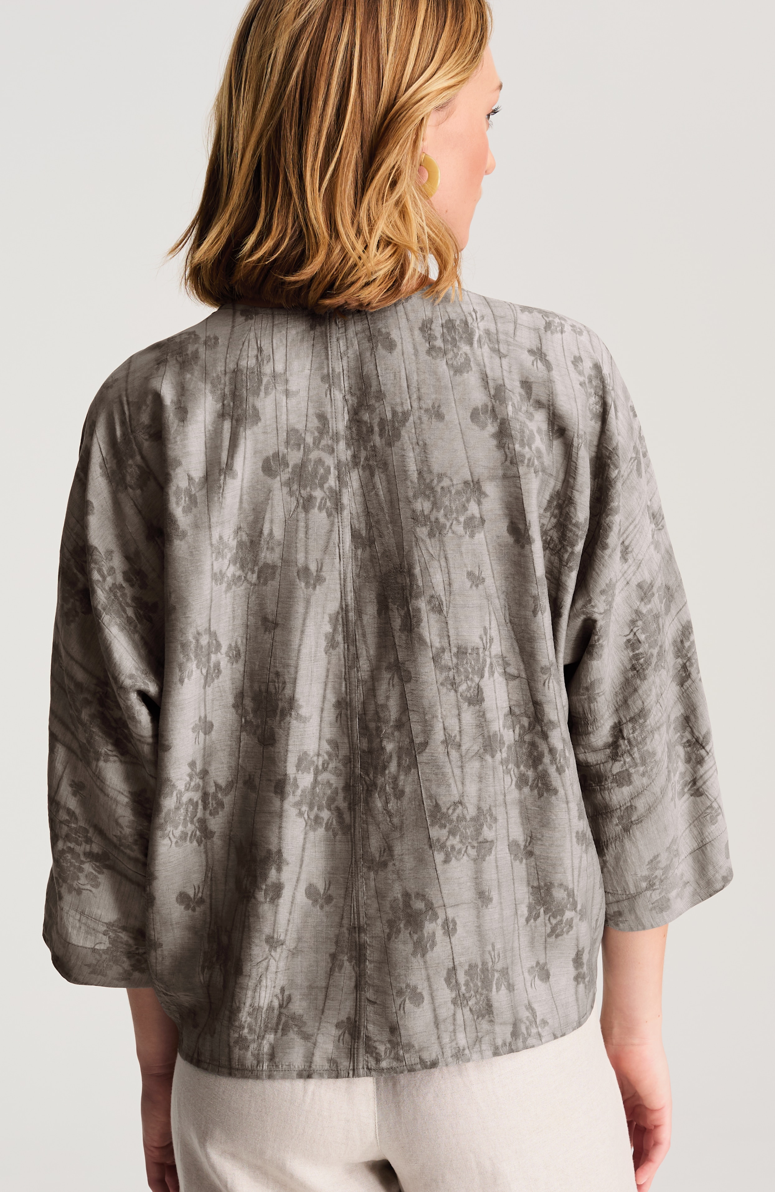 pure jill crinkled jacquard top