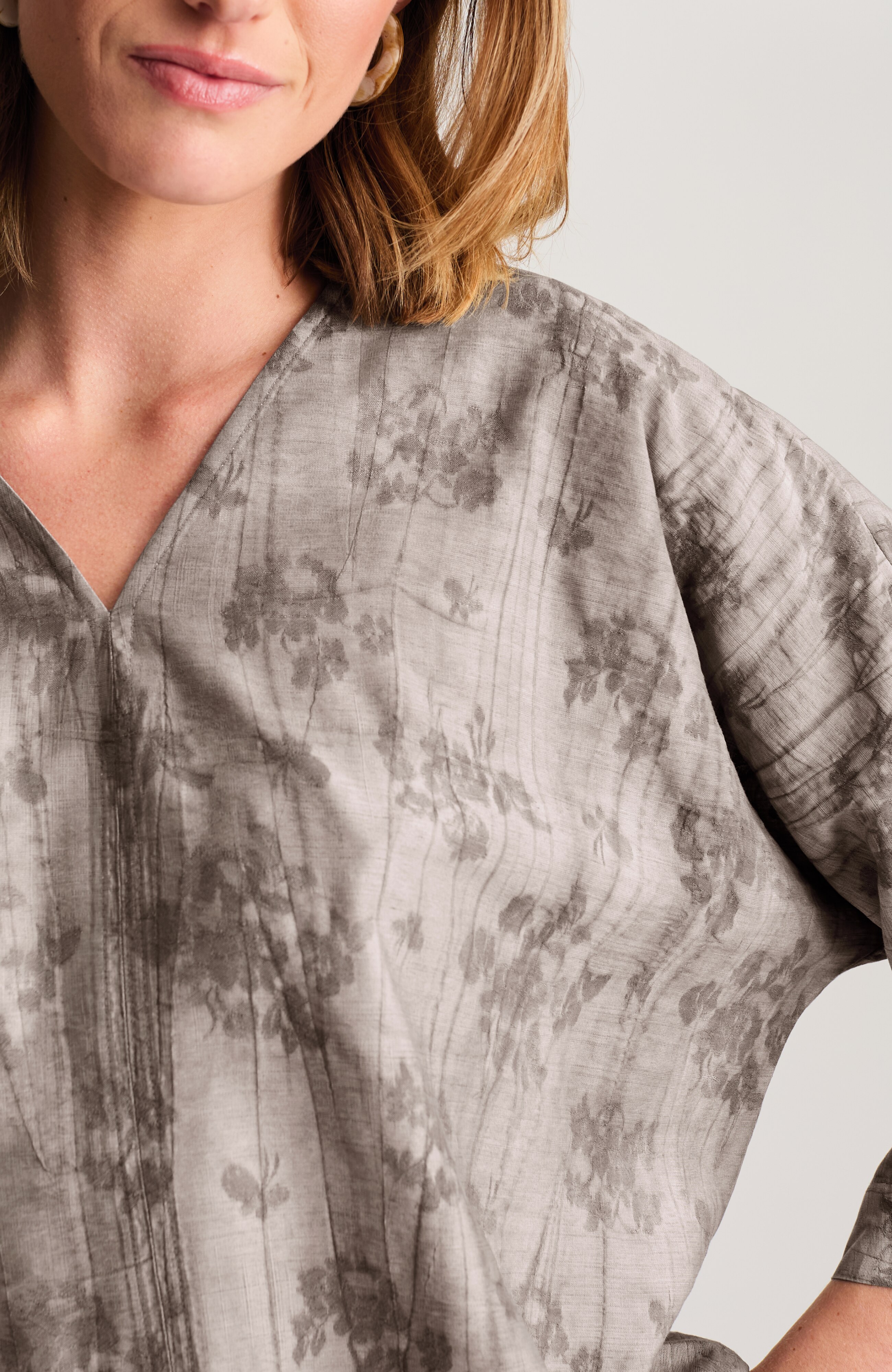 pure jill crinkled jacquard top