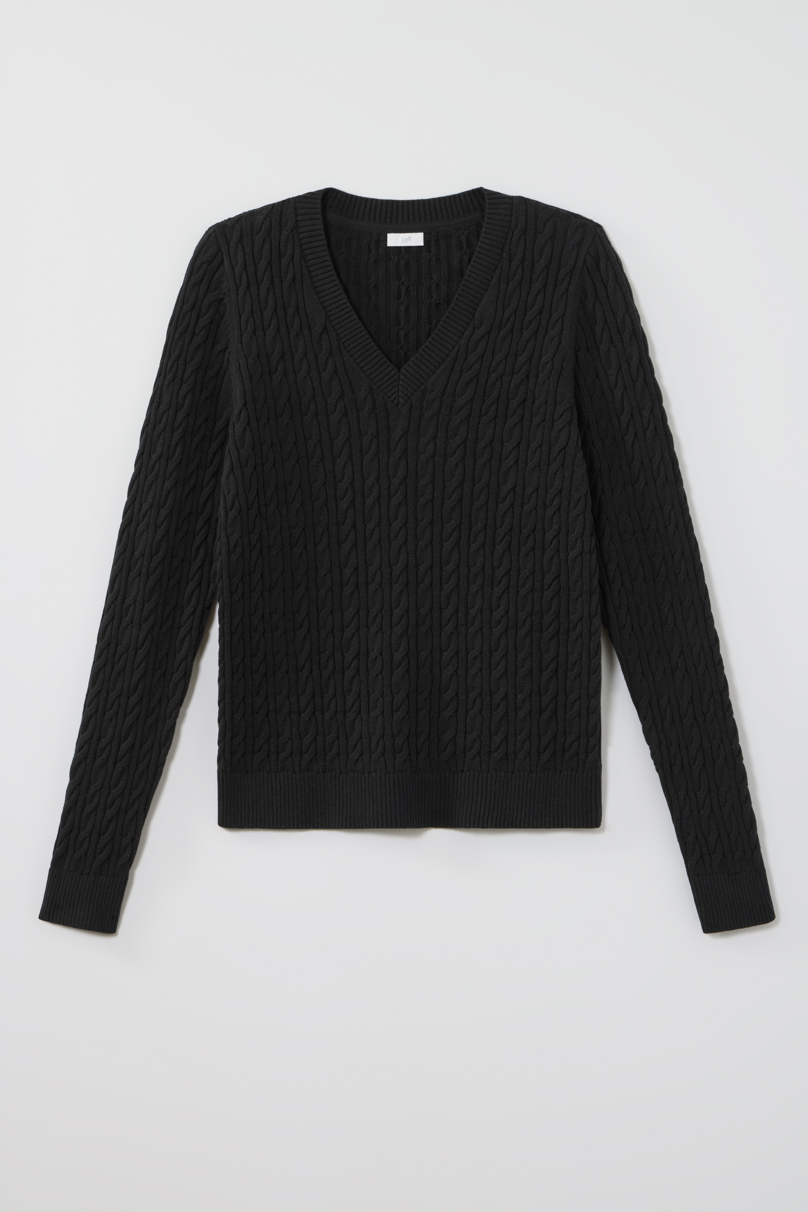 cabled v-neck pullover