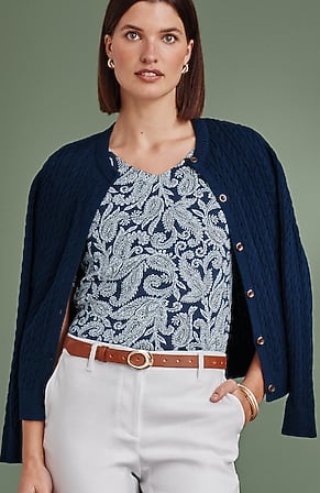 Image for Cabled Button-Front Cardi