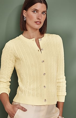 Image for Cabled Button-Front Cardi